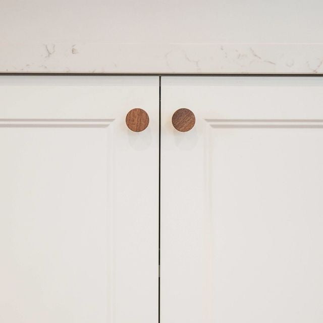 Castella Tundra 30mm Knob Walnut/Satin Brass