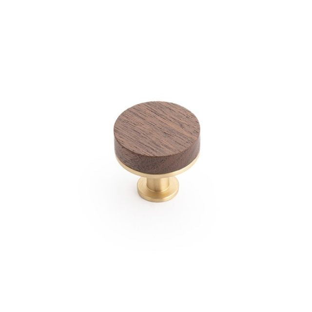 Castella Kereste 30mm Knob Walnut/Satin Brass 235.030.35S - The Blue Space
