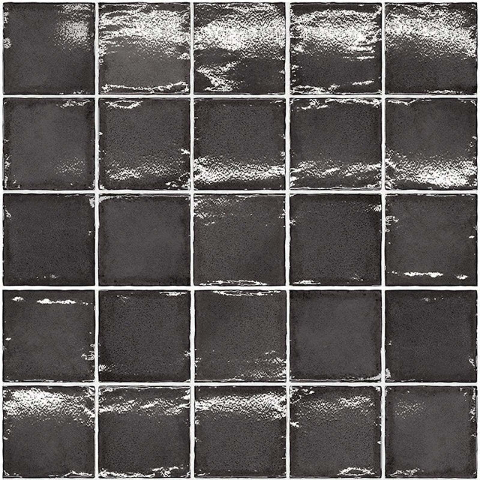 Looks Charcoal Dianna Zellige Tile 100 x 100 x 9mm Spanish Ceramic | The Blue Space