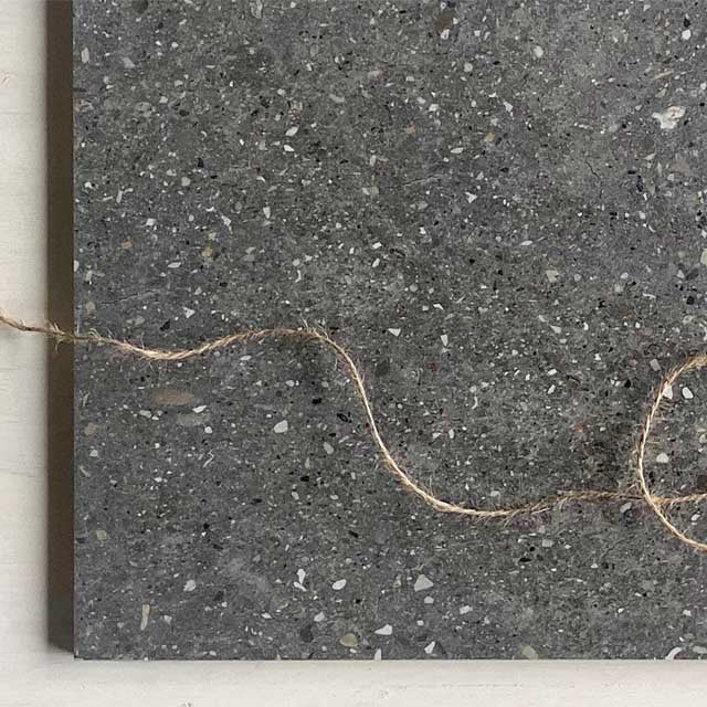 Dark Grey Frankie Polished Concrete Tile Matte R10 600 x 600 x 10mm Porcelain | The Blue Space