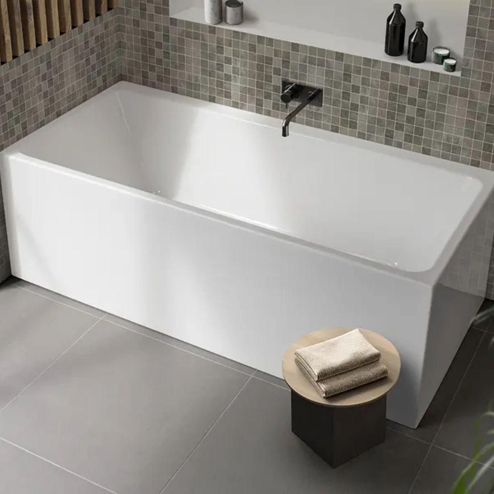 Lifestyle Decina Bianco Back-to-Wall / Corner Freestanding Bath 1700mm BI1700W - The Blue Space