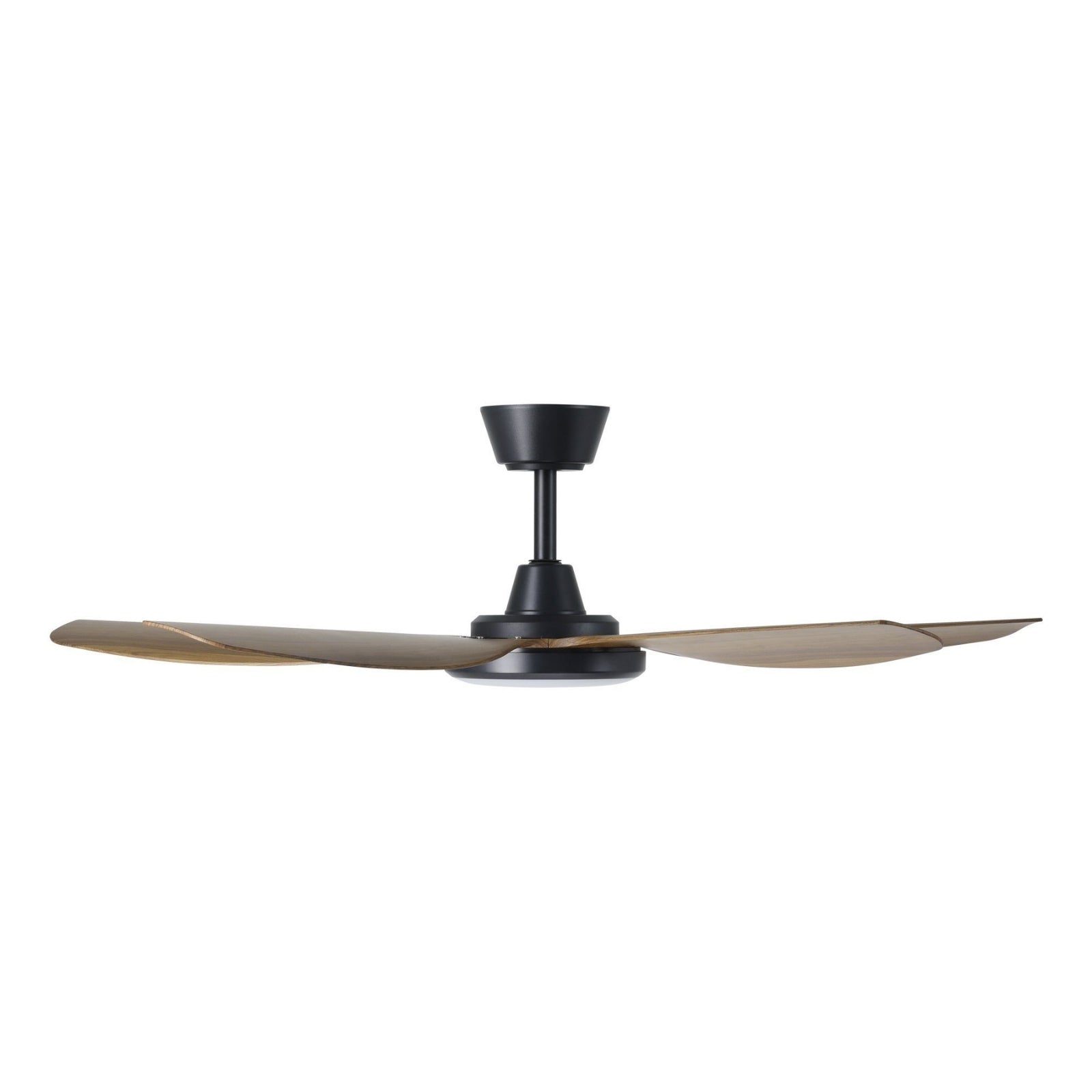 Side View Eglo Miami 48 DC Ceiling Fan with LED Light Black/ Teak 20796607 - The Blue Space
