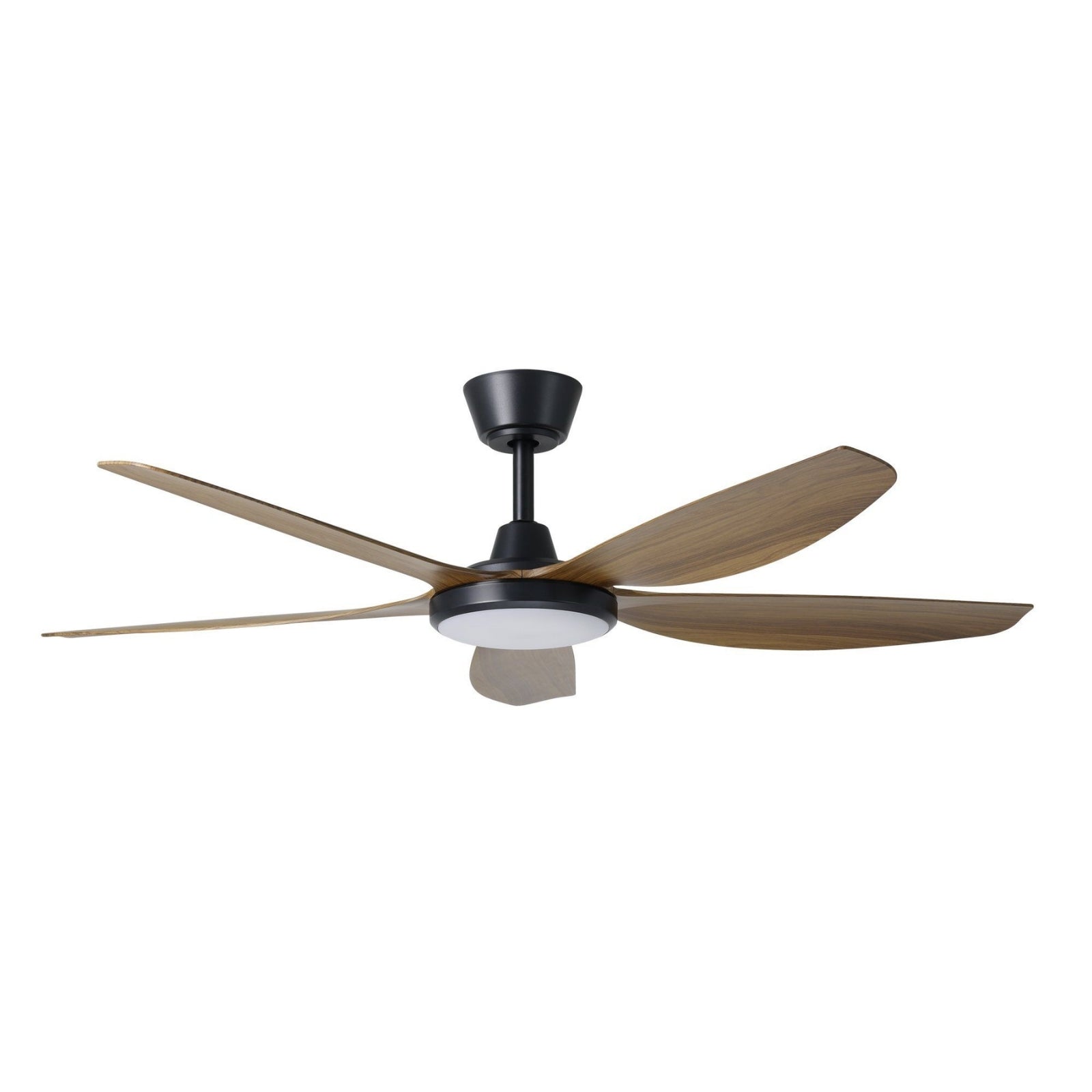 Eglo Miami 52 DC Ceiling Fan with LED Light Black/Teak 20796707 - The Blue Space