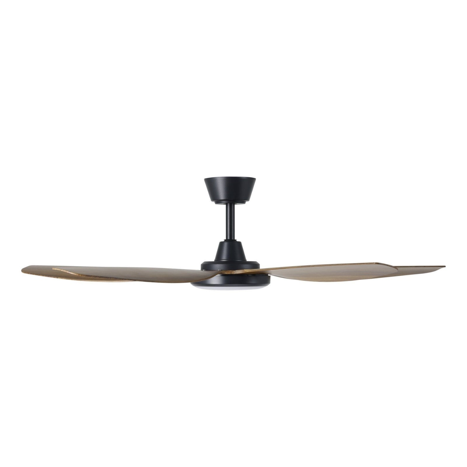 Side View Eglo Miami 52 DC Ceiling Fan with LED Light Black/Teak 20796707 - The Blue Space