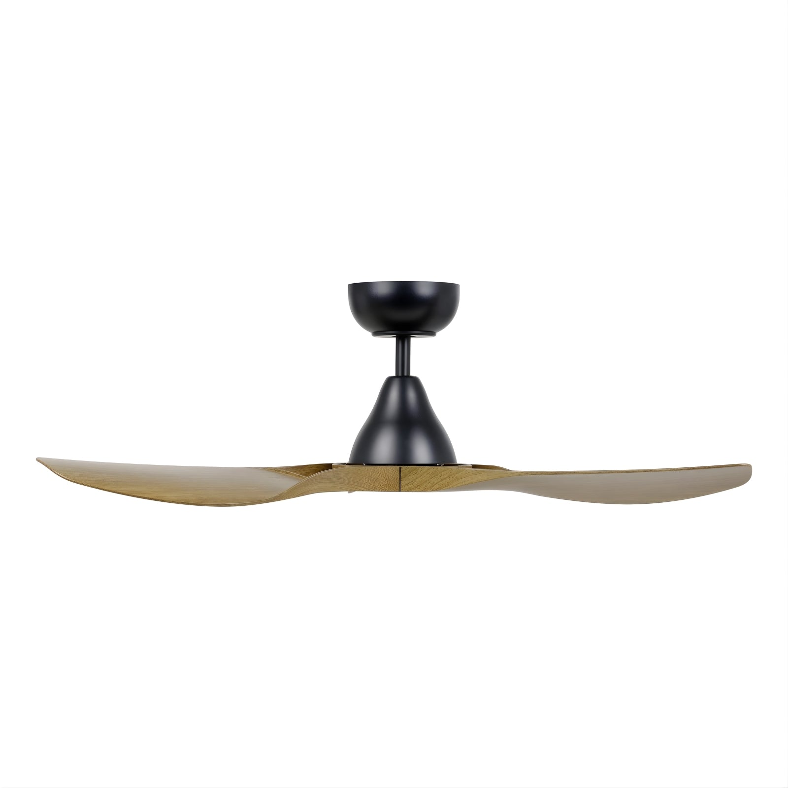 Side View Eglo Surf 40 DC Ceiling Fan Burmese Teak/Black 20789217 - The Blue Space