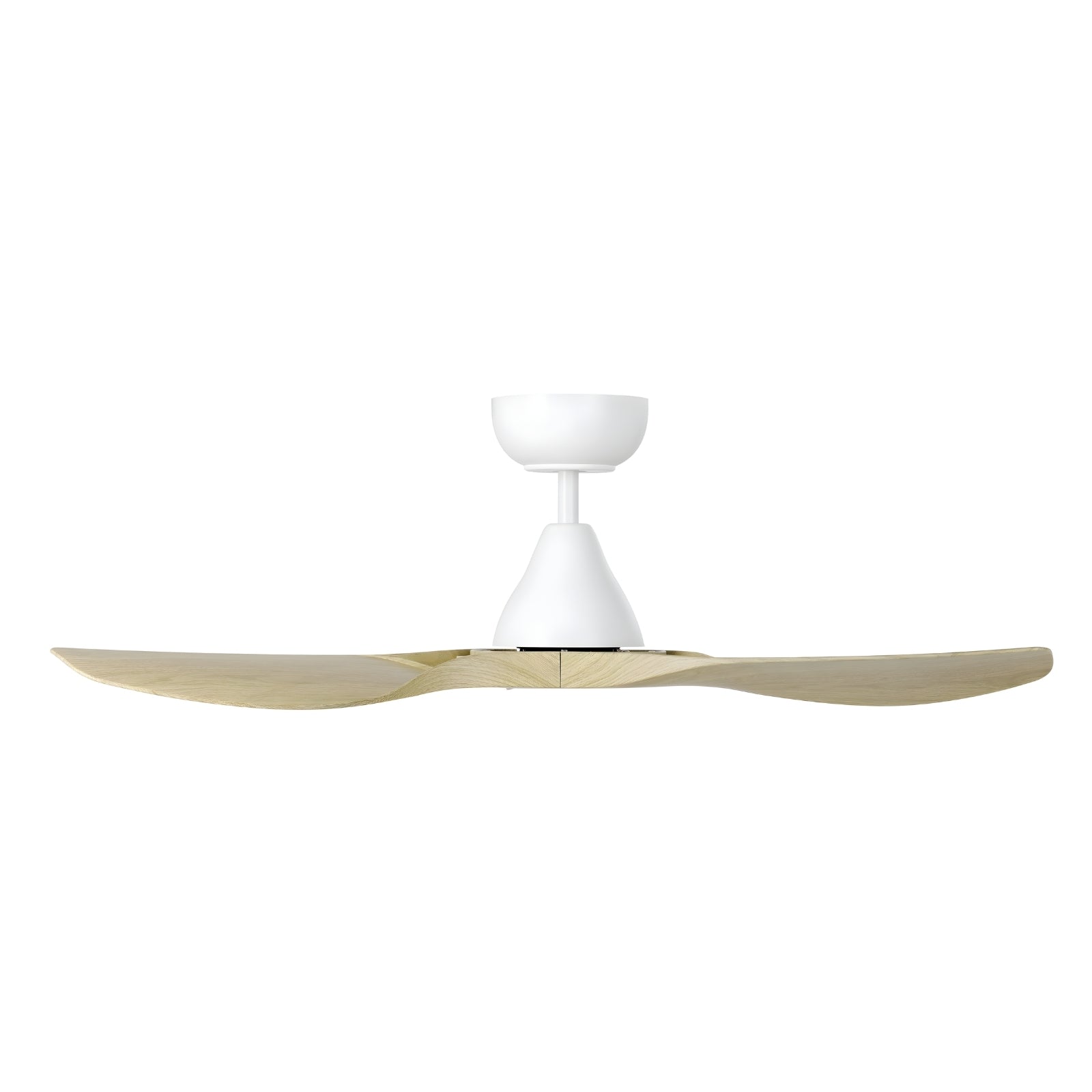 Side View Eglo Surf 40 DC Ceiling Fan Oak/White 20789216 - The Blue Space