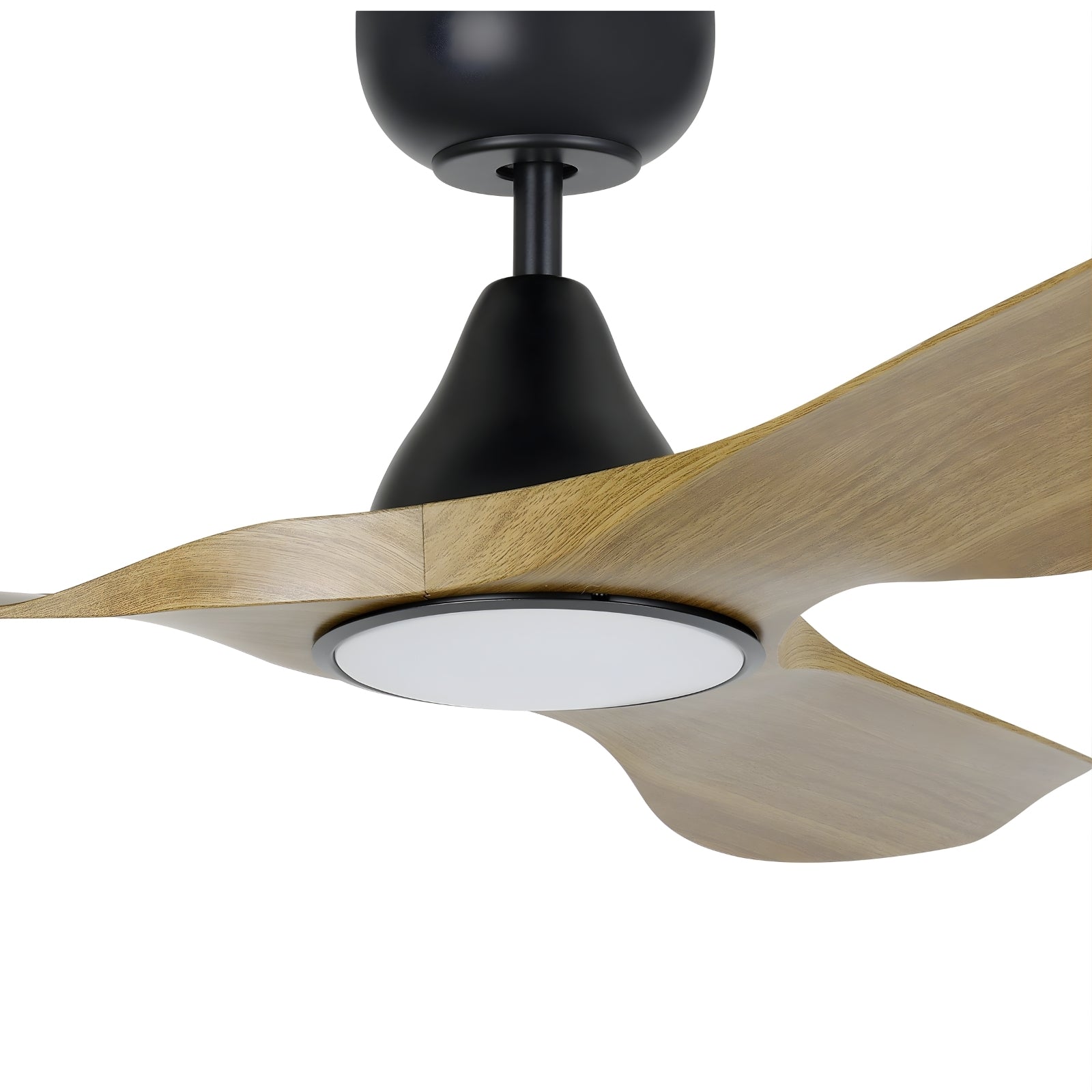 Details Eglo Surf 40 DC Ceiling Fan with LED Light Burmese Teak/Black 20789317 - The Blue Space