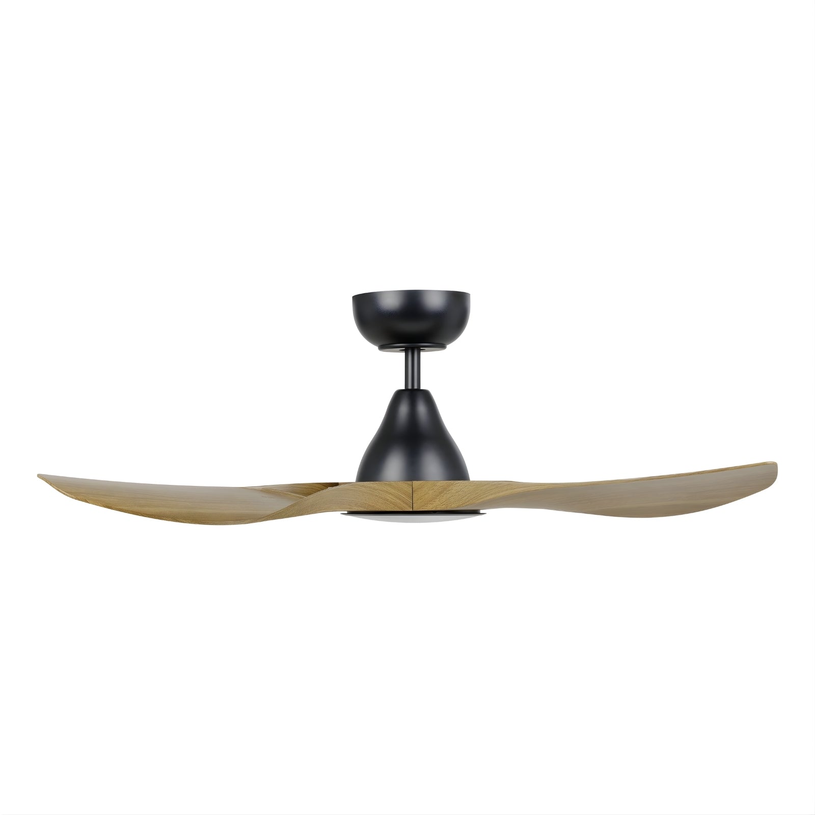 Side View Eglo Surf 40 DC Ceiling Fan with LED Light Burmese Teak/Black 20789317 - The Blue Space