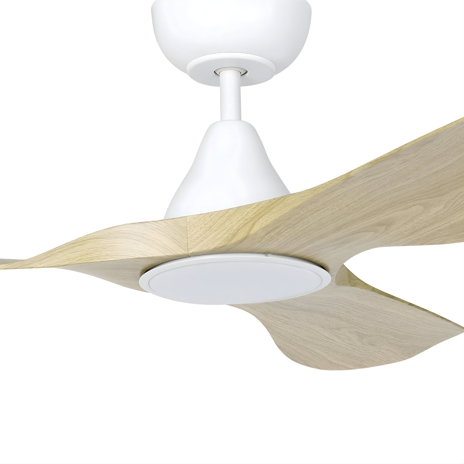 Details Eglo Surf 40 DC Ceiling Fan with LED Light Oak/White 20789316 - The Blue Space