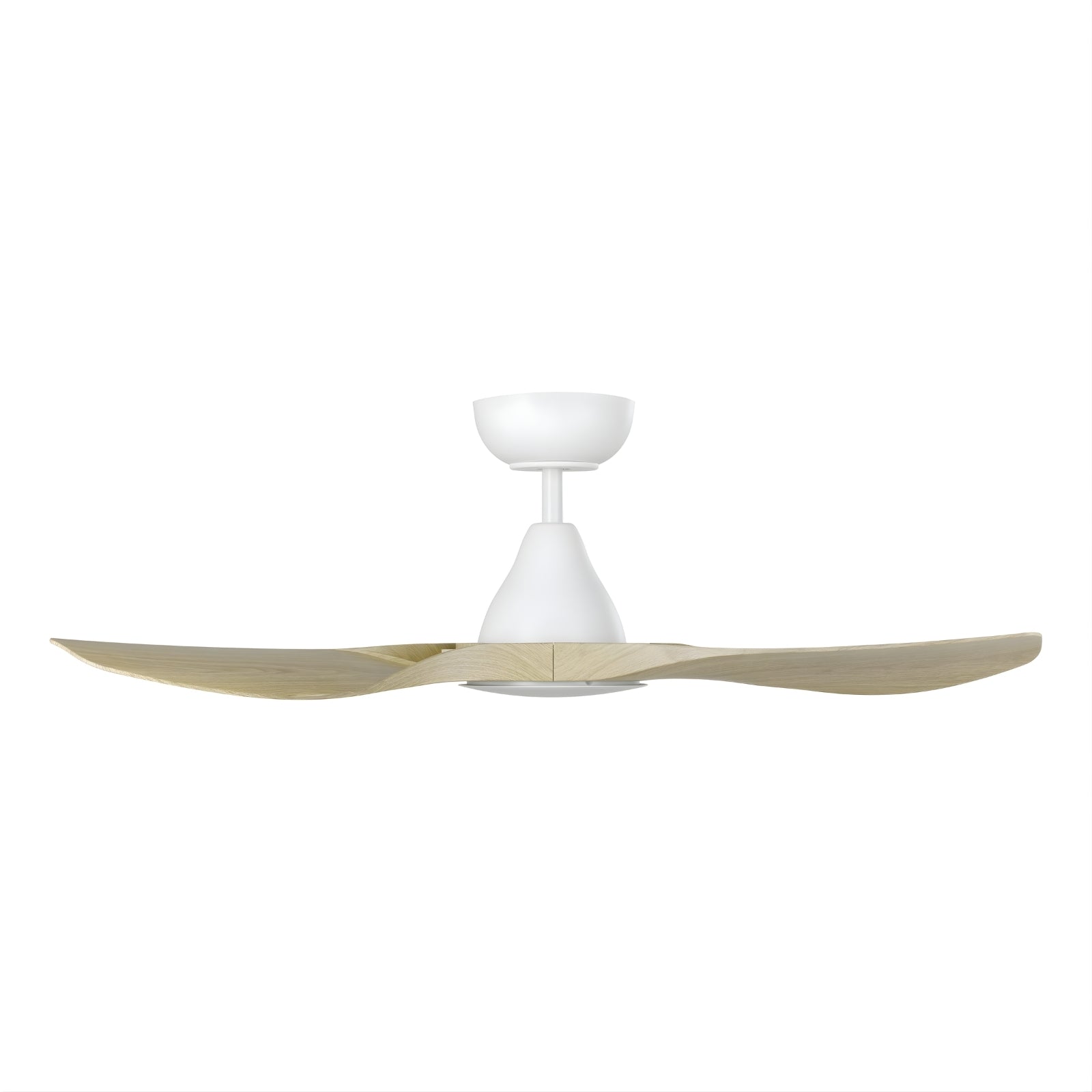 Side View Eglo Surf 40 DC Ceiling Fan with LED Light Oak/White 20789316 - The Blue Space