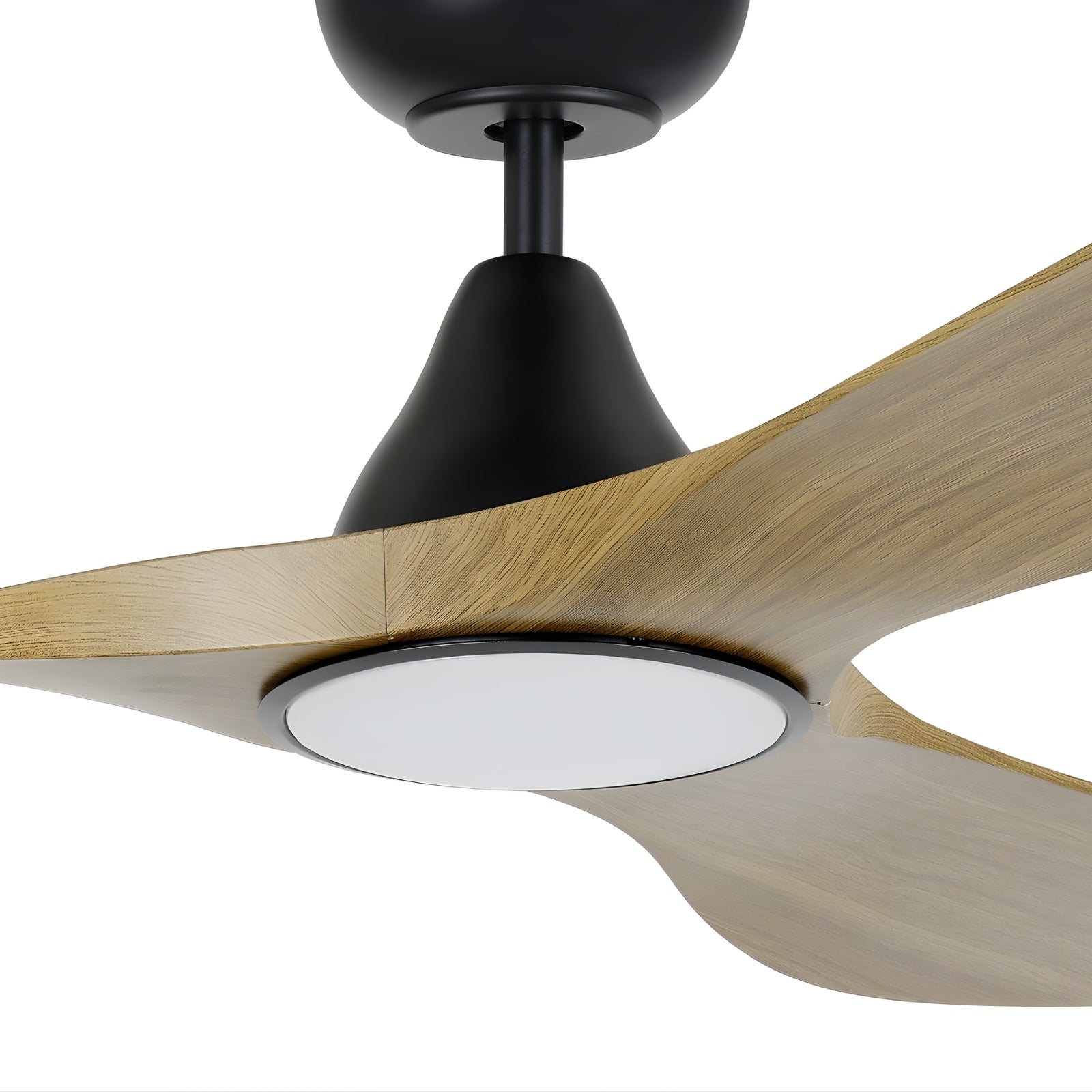 Details Eglo Surf 72 DC Ceiling Fan with LED Light Burmese Teak/Black 20789517 - The Blue Space