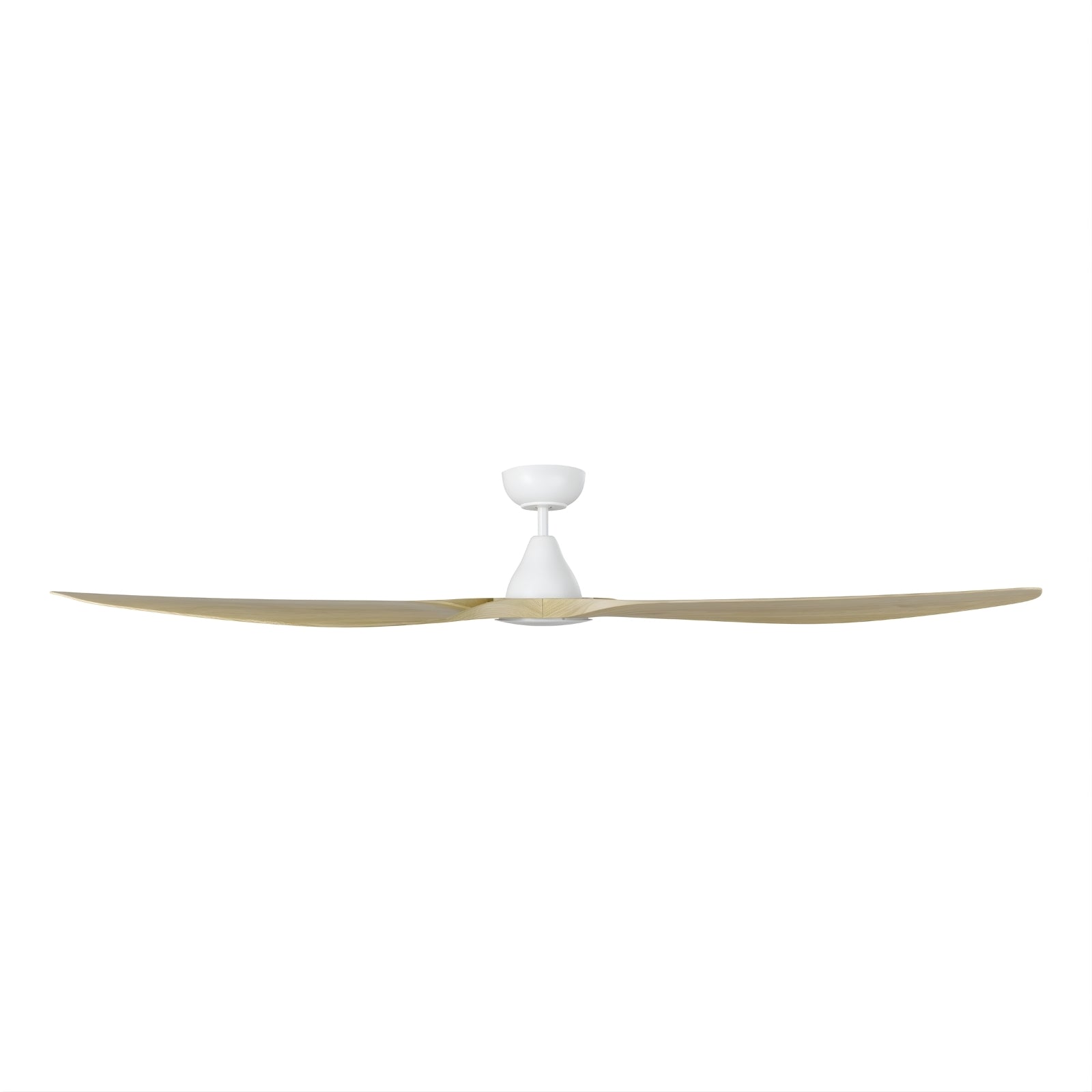 Side View Eglo Surf 72 DC Ceiling Fan with LED Light Oak/White 20789516 - The Blue Space
