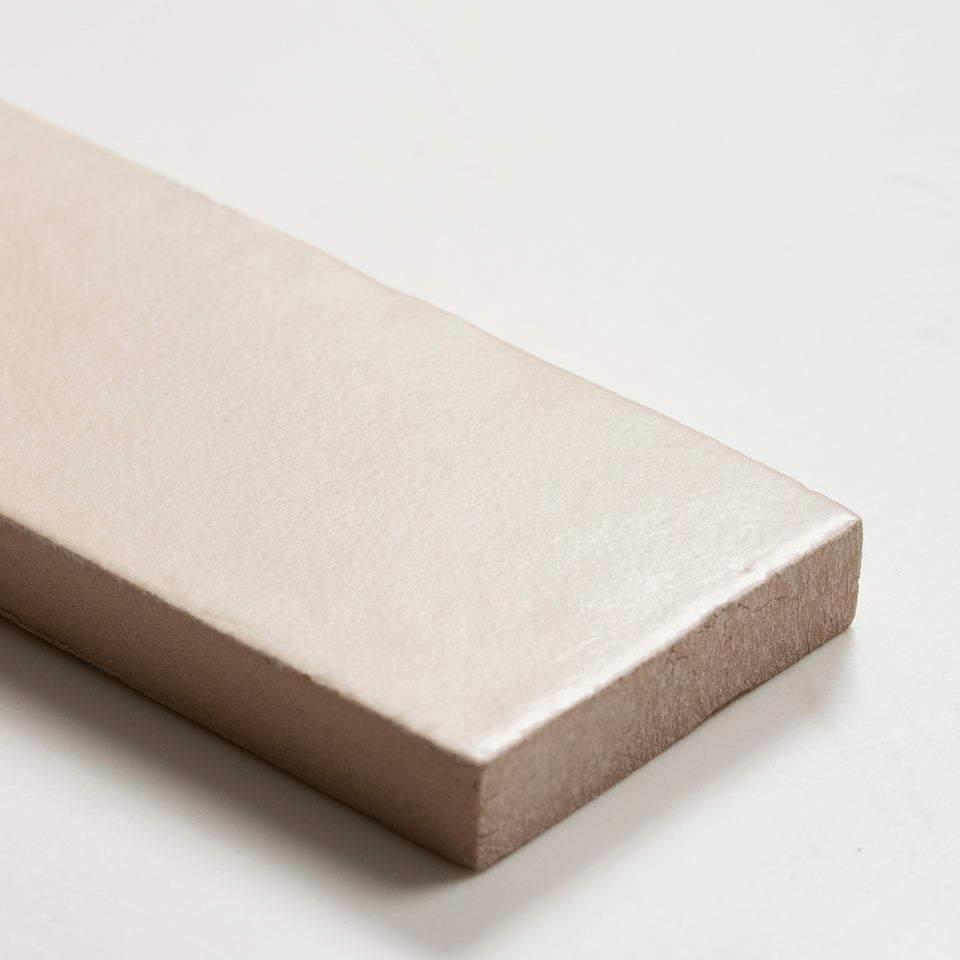 Evelyn Off-White Handmade Bejmat Satin Tile 150 x 50mm