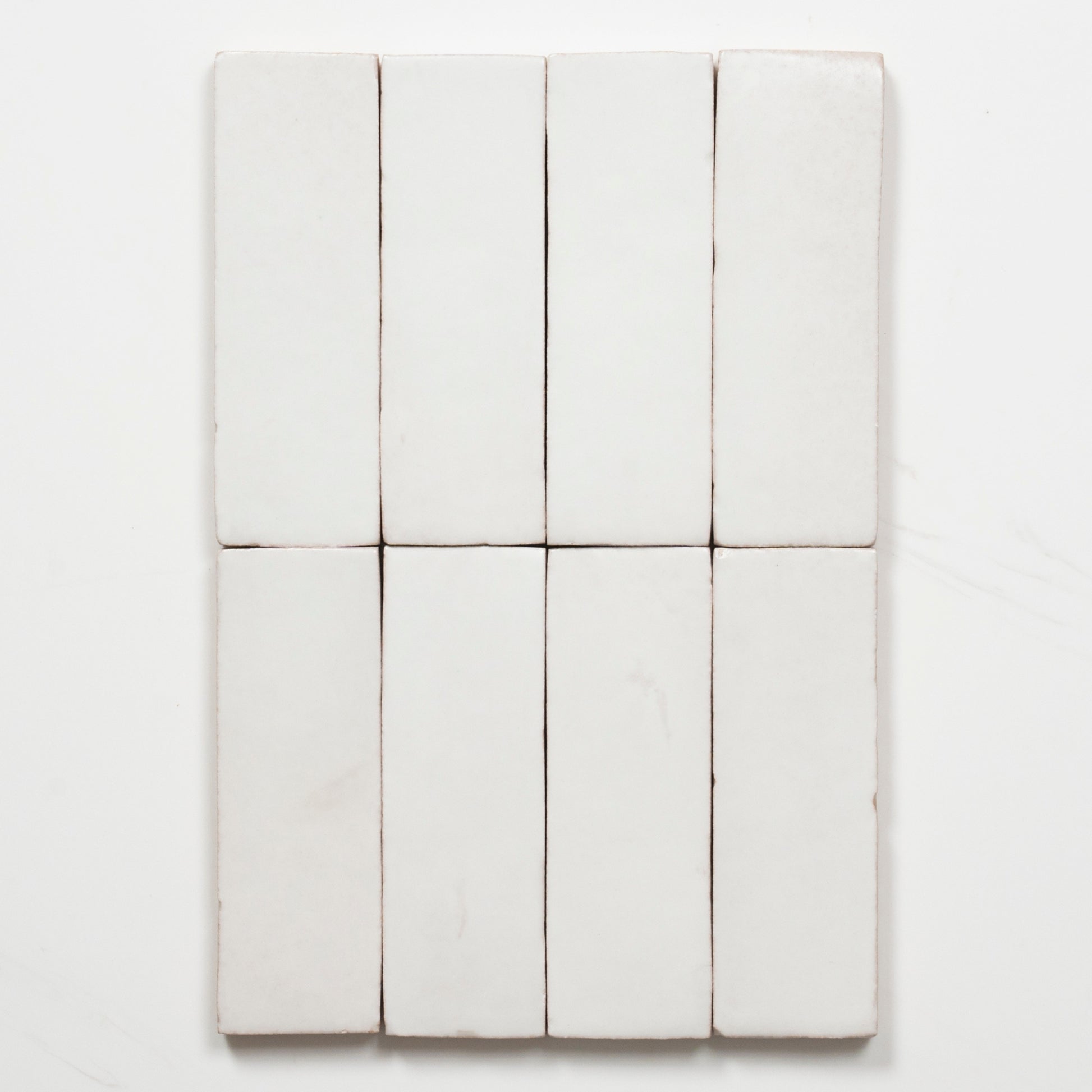 Faces Evelyn Pure White Handmade Bejmat Satin Tile 100 x 50mm BYRCH2 - The Blue Space