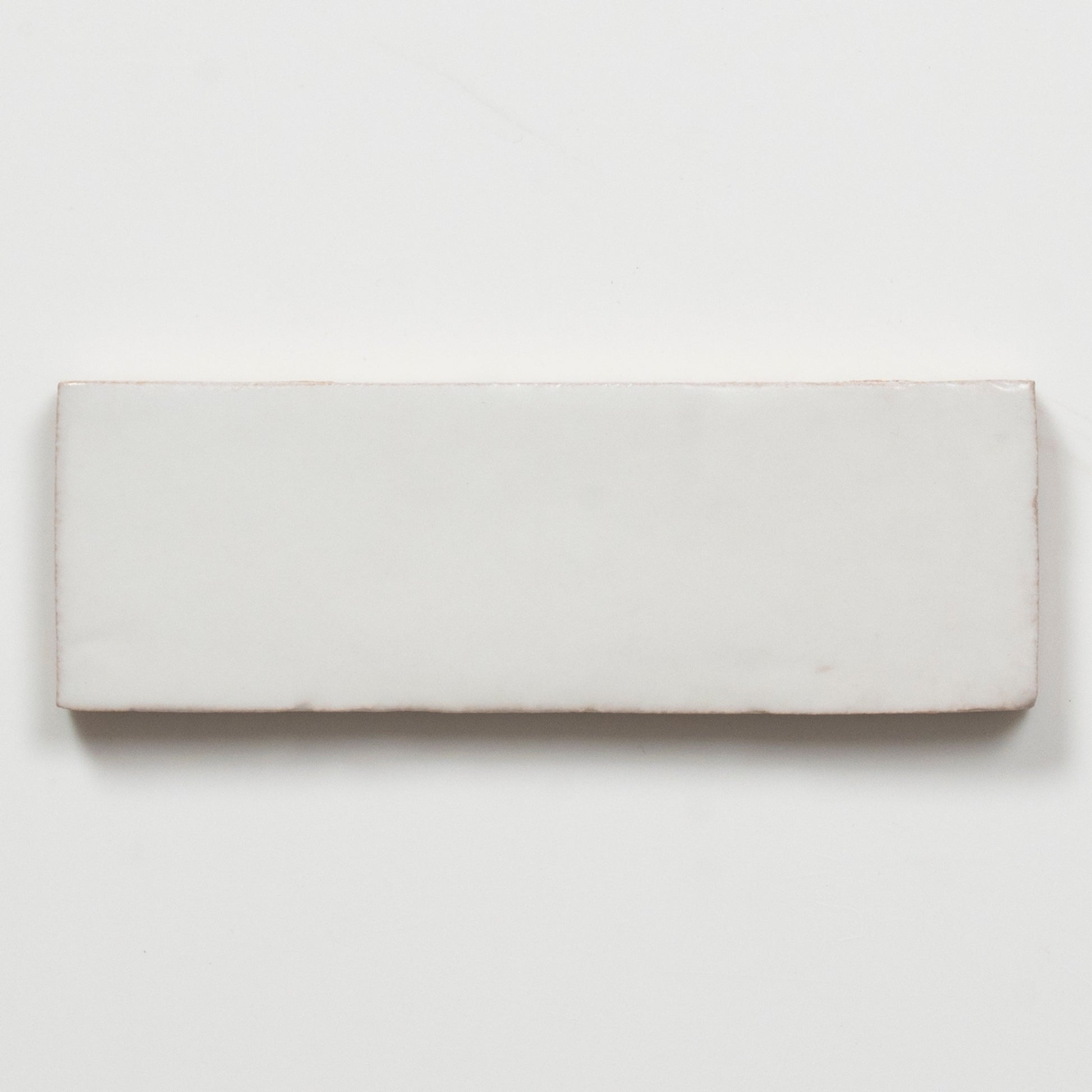 Single no Hand Evelyn Pure White Handmade Bejmat Satin Tile 100 x 50mm BYRCH2 - The Blue Space