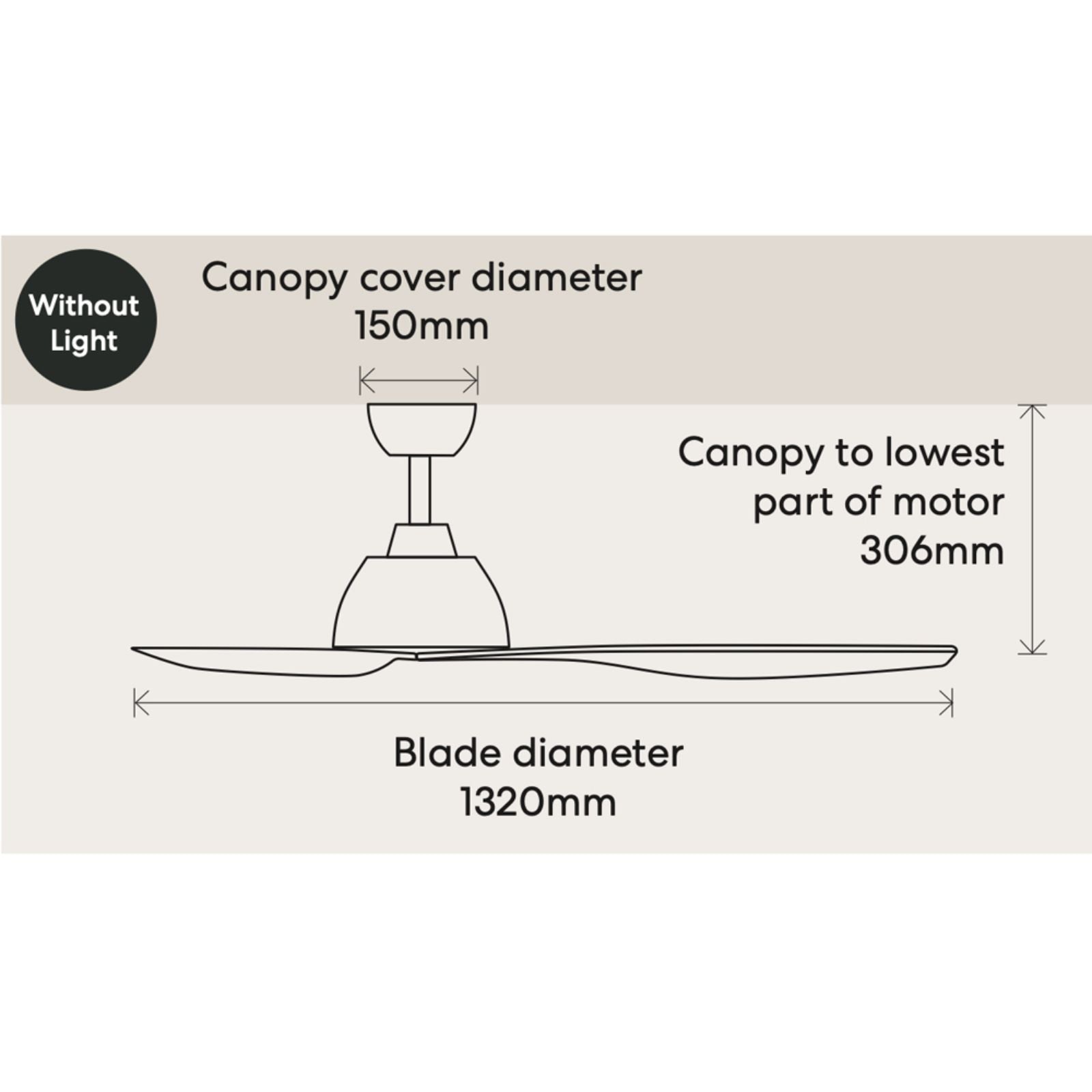 Dimension Fanco Breeze 52'' (132cm) AC Ceiling Fan - Black F0100/202B - The Blue Space