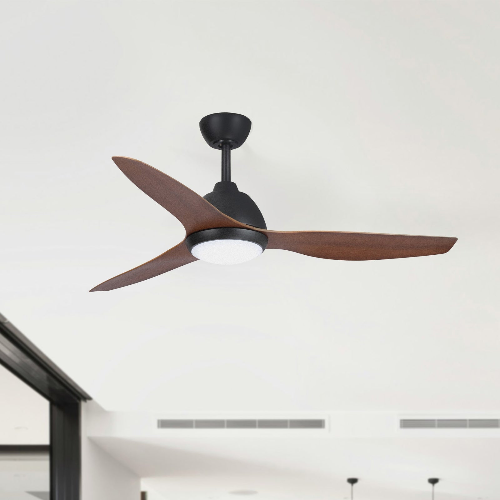 Ceiling Fanco Breeze 52'' (132cm) AC Ceiling Fan with LED Light - Black and Koa F0101/205B - The Blue Space