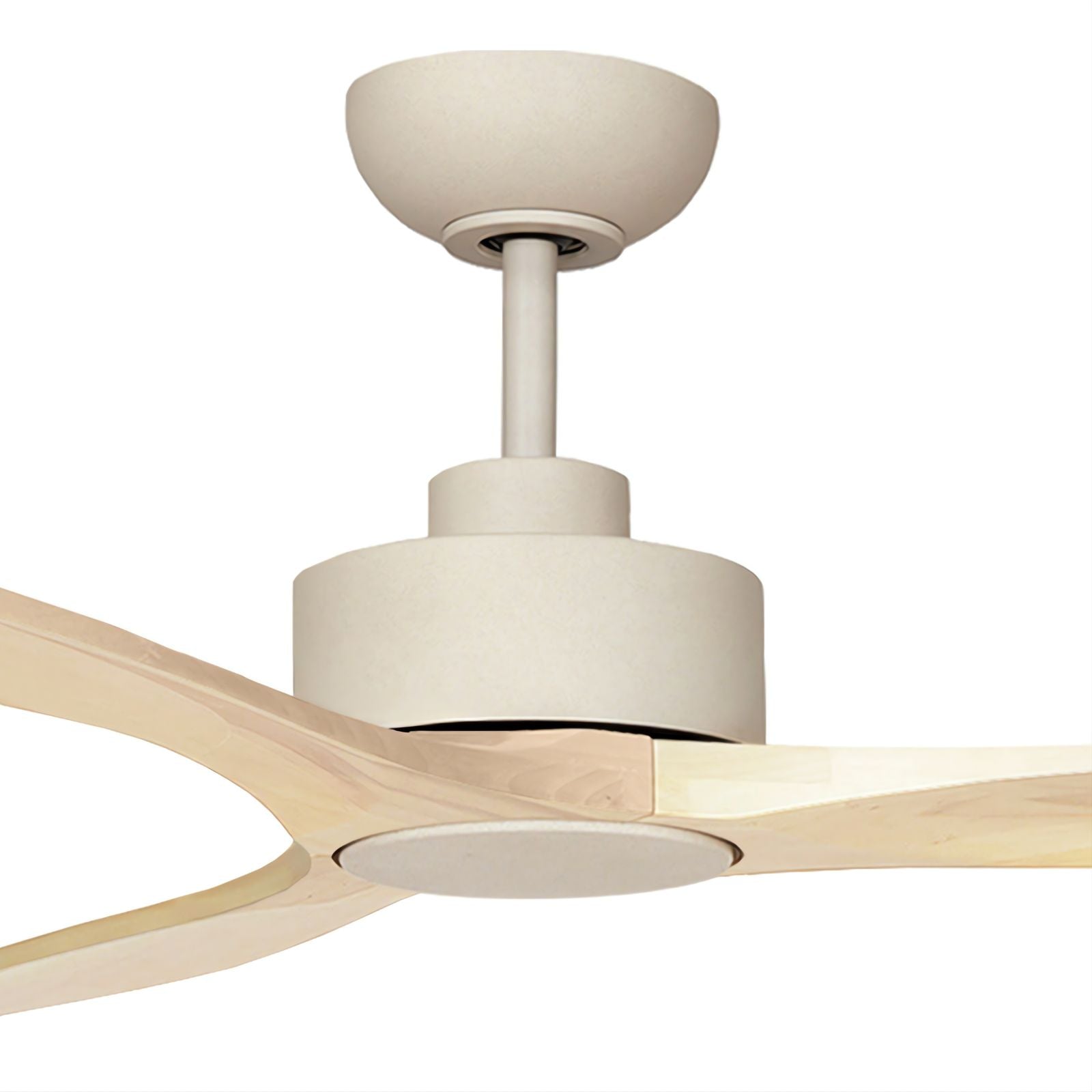 Details Fanco EarthFirst Wynd 52'' (132cm) DC Ceiling Fan with Base Cap - Ecru and Natural Timber F2311/619A - The Blue Space