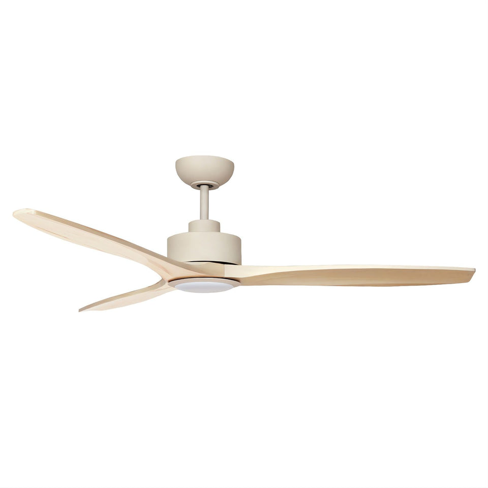 Fanco EarthFirst Wynd 52'' (132cm) DC Ceiling Fan with LED Light - Ecru and Natural Timber