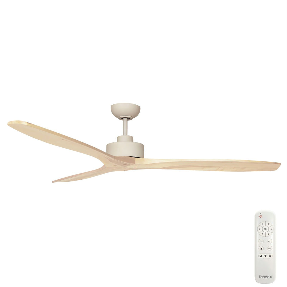 Fanco EarthFirst Wynd 60'' (152cm) DC Ceiling Fan - Ecru and Natural Timber