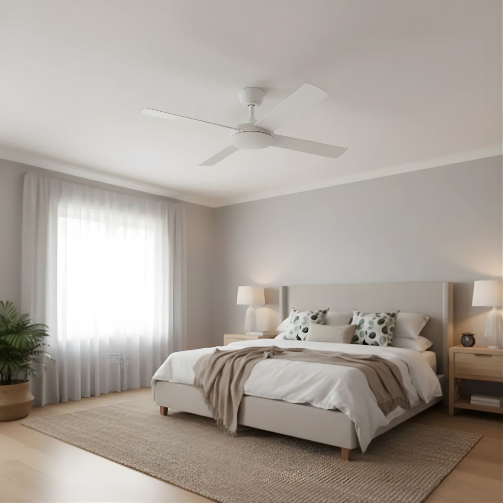 Bedroom Fanco Eco Silent Pro 48'' (122cm) DC Ceiling Fan White F1100/101C - The Blue Space