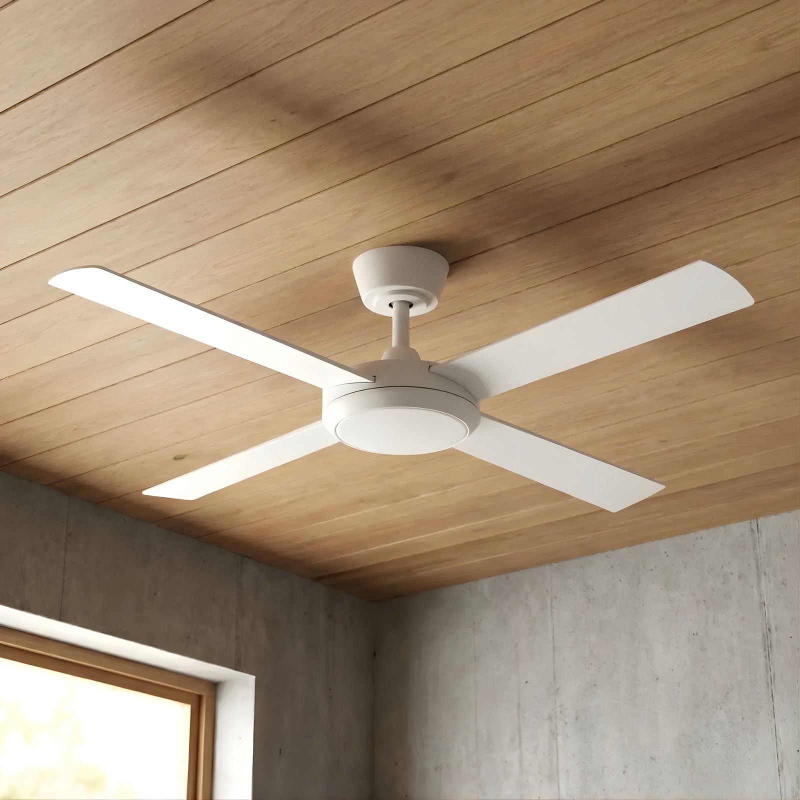 Ceiling Fanco Eco Silent Pro 48'' (122cm) DC Ceiling Fan with LED Light White F1101/101C - The Blue Space