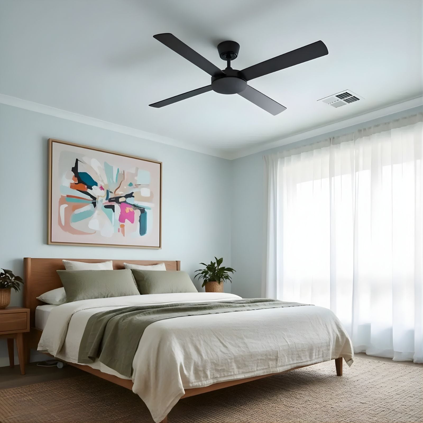 Lifestyle Fanco Eco Silent Pro 52'' (132cm) DC Ceiling Fan Black F1120/202C - The Blue Space