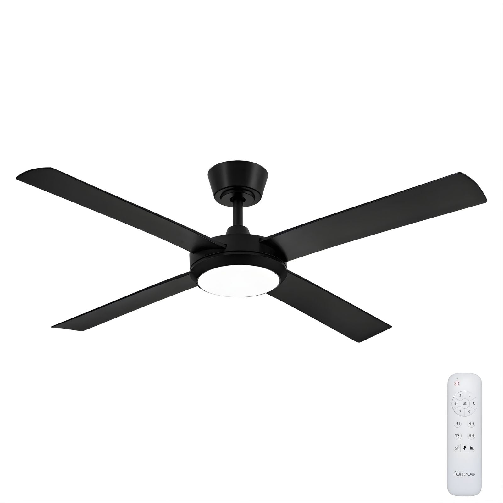 Fanco Eco Silent Pro 52'' (132cm) DC Ceiling Fan with LED Light Black F1121/202C - The Blue Space