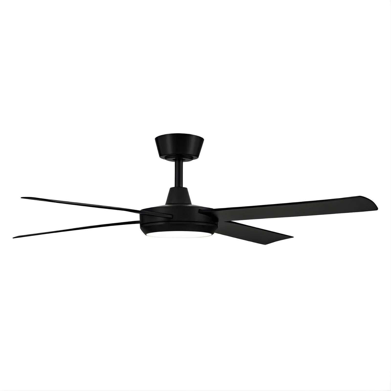 Side View Fanco Eco Silent Pro 52'' (132cm) DC Ceiling Fan with LED Light Black F1121/202C - The Blue Space
