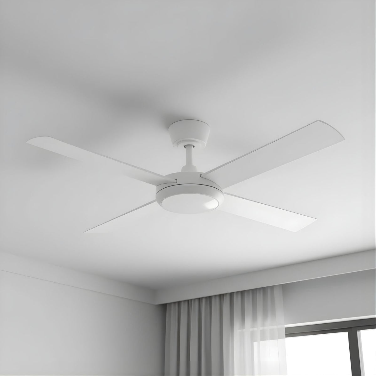 Close Up Fanco Eco Silent Pro 52'' (132cm) DC Ceiling Fan with LED Light White F1121/101C - The Blue Space