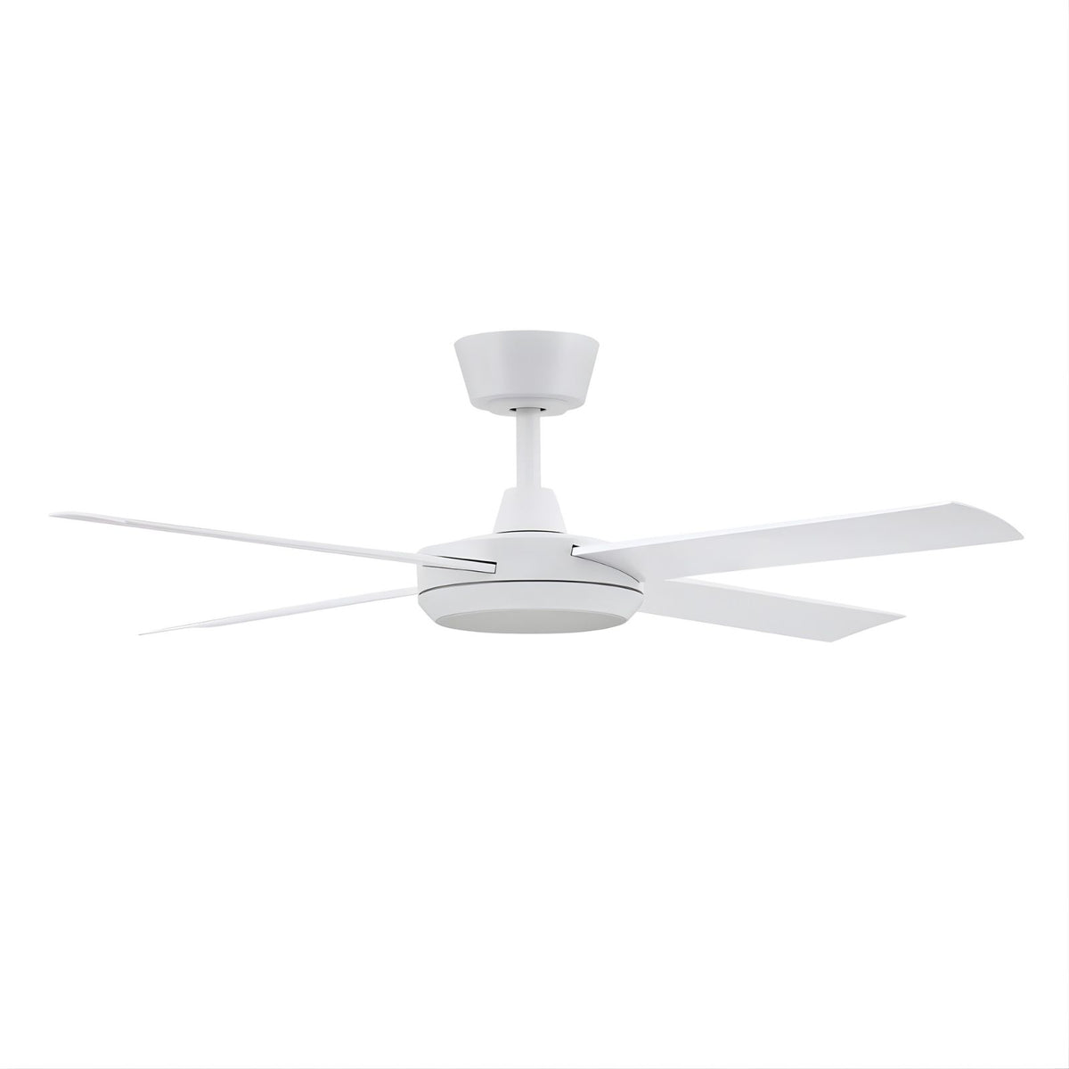 Side View Fanco Eco Silent Pro 52'' (132cm) DC Ceiling Fan with LED Light White F1121/101C - The Blue Space