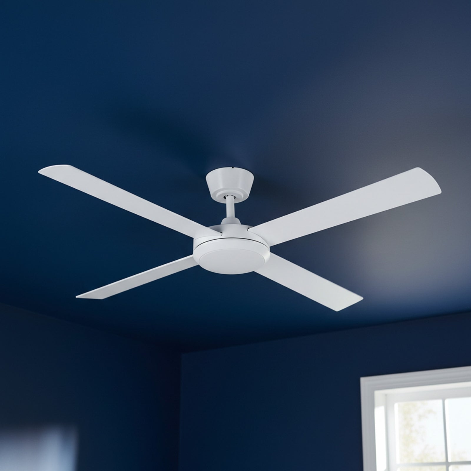 Close Up Fanco Eco Silent Pro 56'' (142cm) DC Ceiling Fan with LED Light - White F1141/101C - The Blue Space