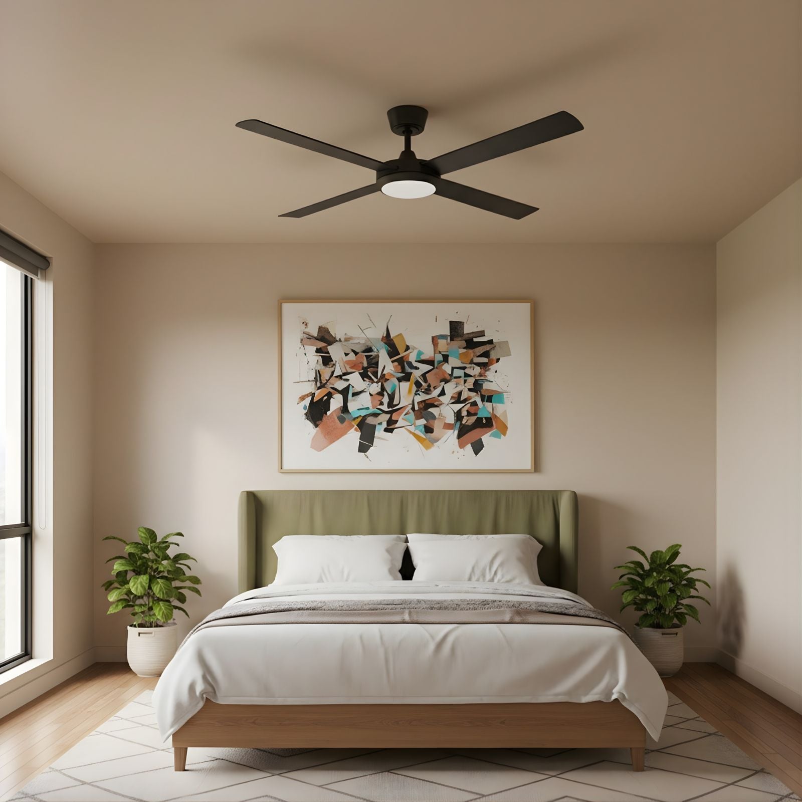 Lifestyle Fanco Eco Silent Pro 56'' (142cm) DC Ceiling Fan with LED Light Black F1141/202C - The Blue Space