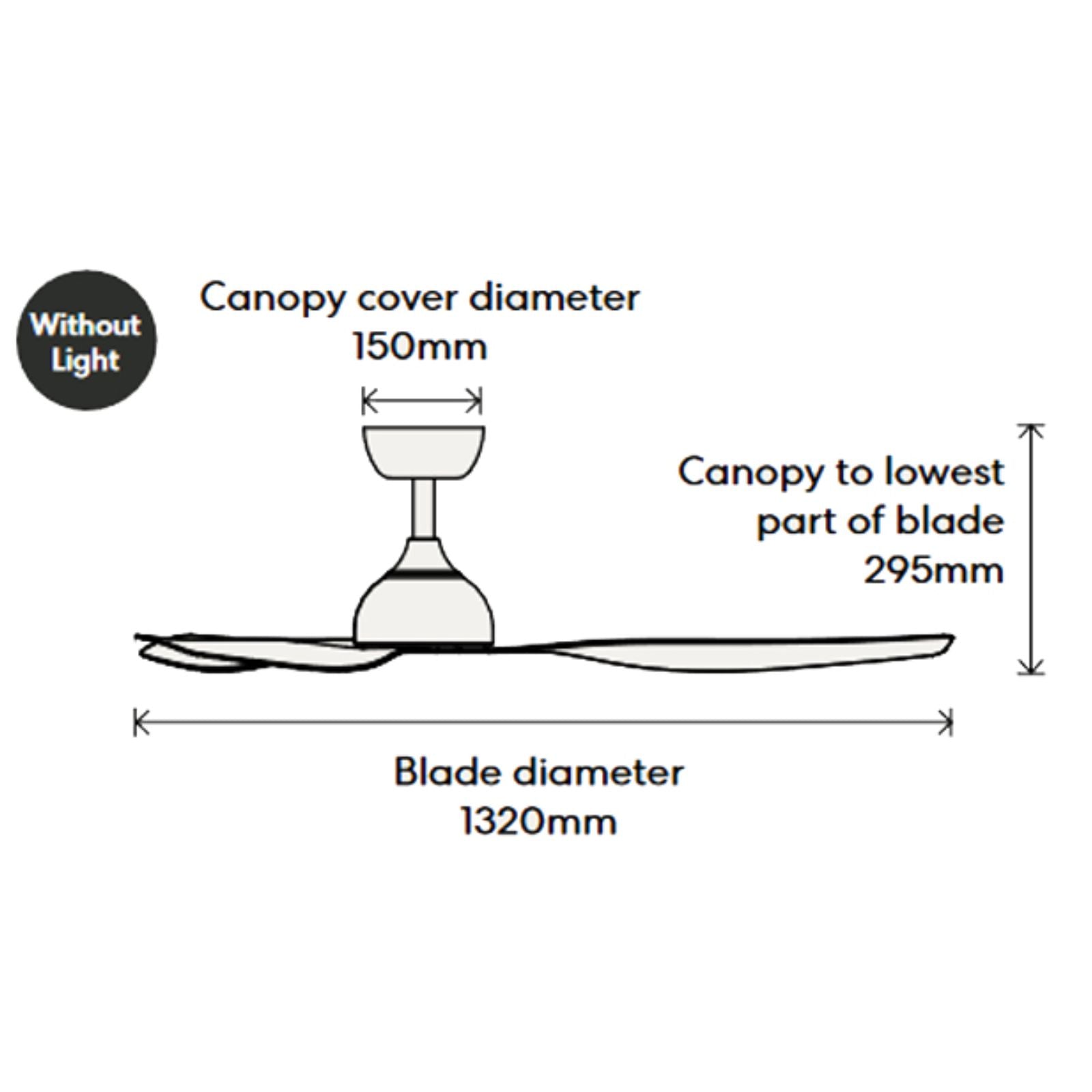 Dimension Fanco Eco Style 52'' (132cm) DC Ceiling Fan - White F4010/101A - The Blue Space