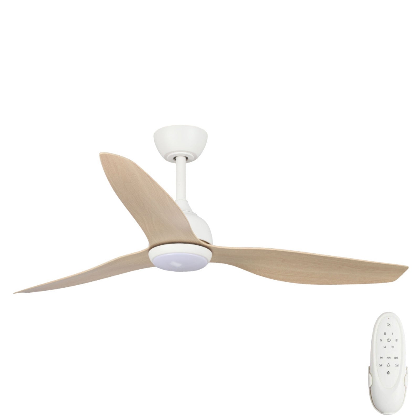Fanco Eco Style 52'' (132cm) DC Ceiling Fan with LED Light - White and Beechwood F4011/121A - The Blue Space