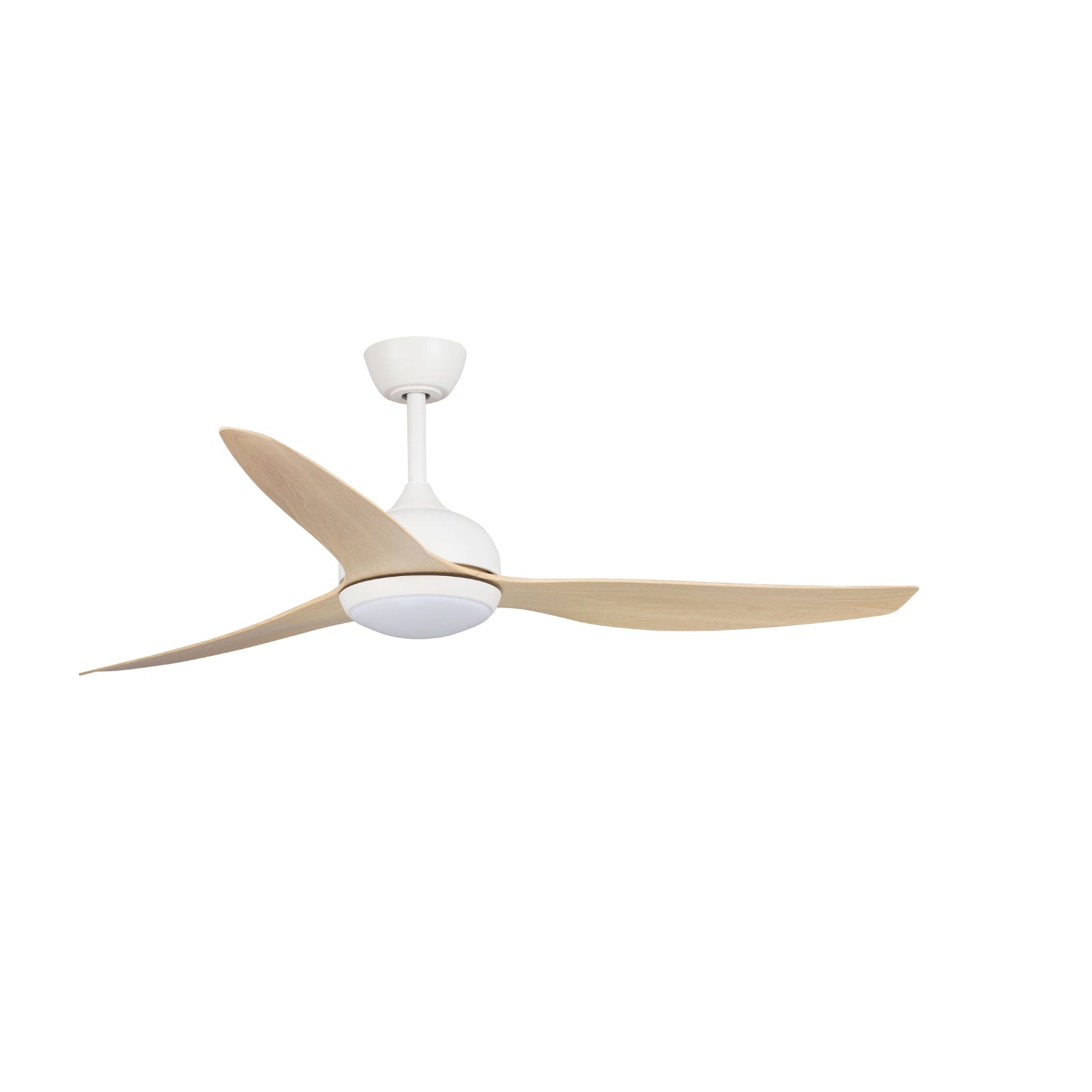 Fanco Eco Style 60'' (152cm) DC Ceiling Fan with LED Light - White and Beechwood - The Blue Space