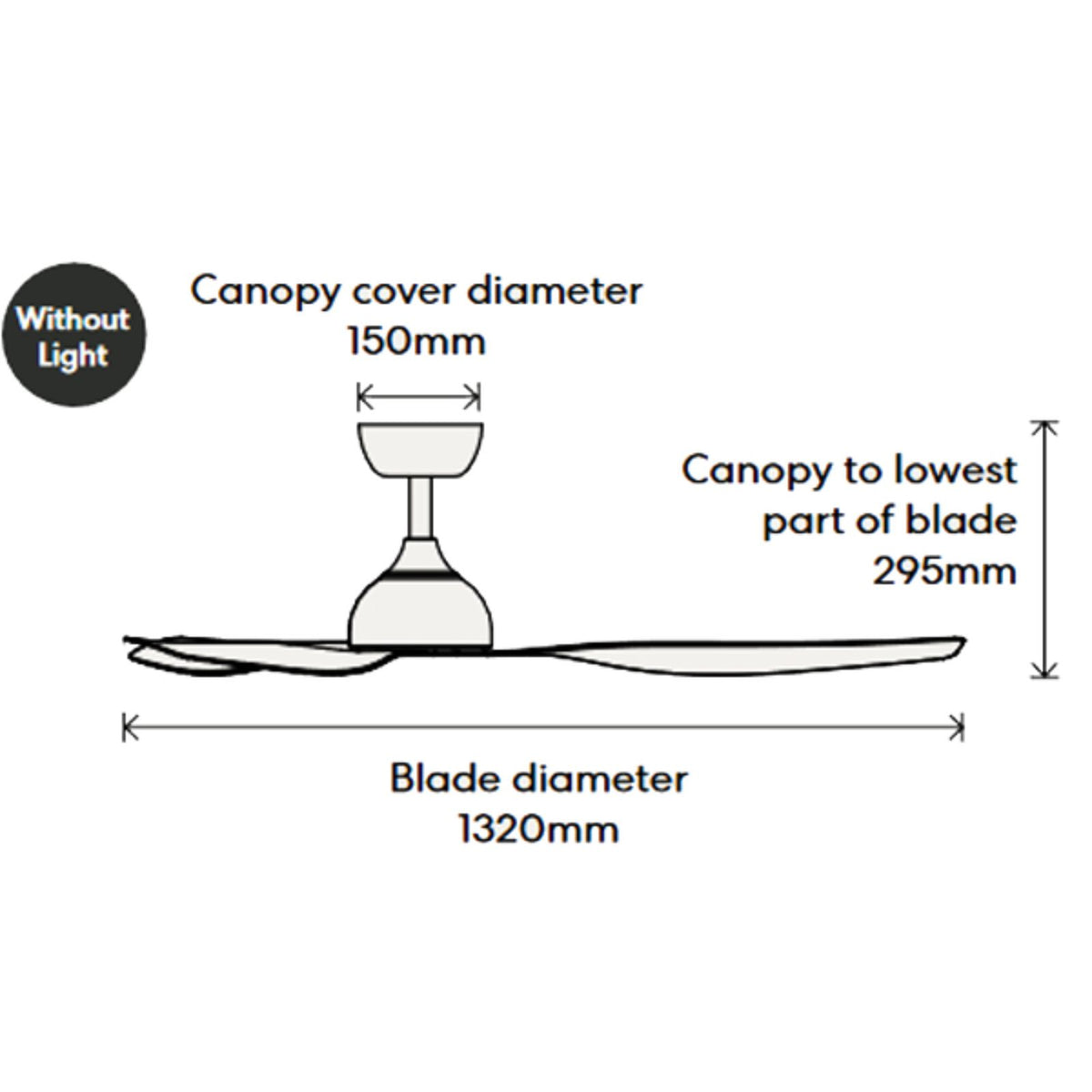 Dimension Fanco Eco Style 52'' (132cm) DC Ceiling Fan - Black and Koa F4010/205A - The Blue Space