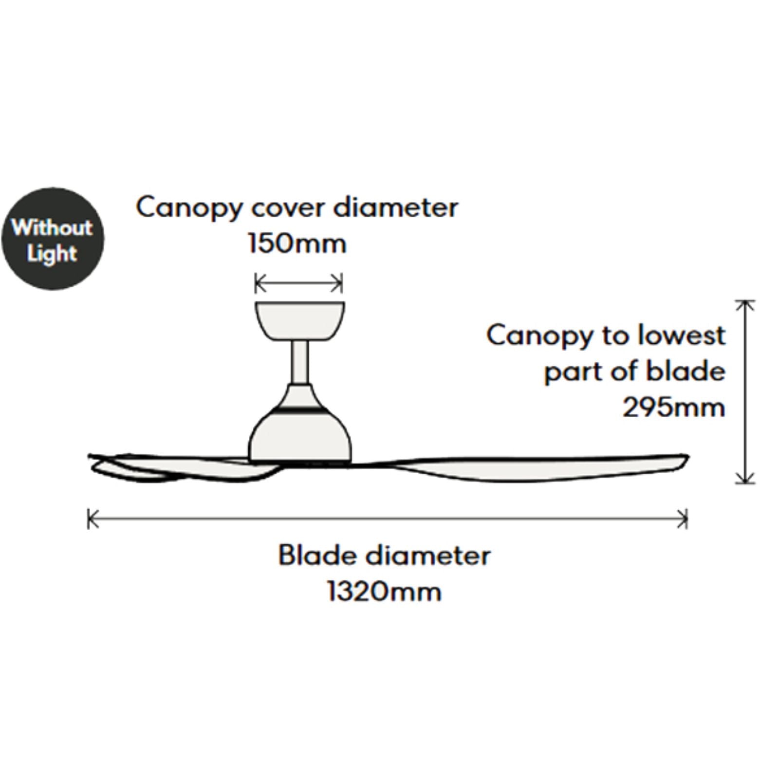 Dimension Fanco Eco Style 52'' (132cm) DC Ceiling Fan - Black and Koa F4010/205A - The Blue Space