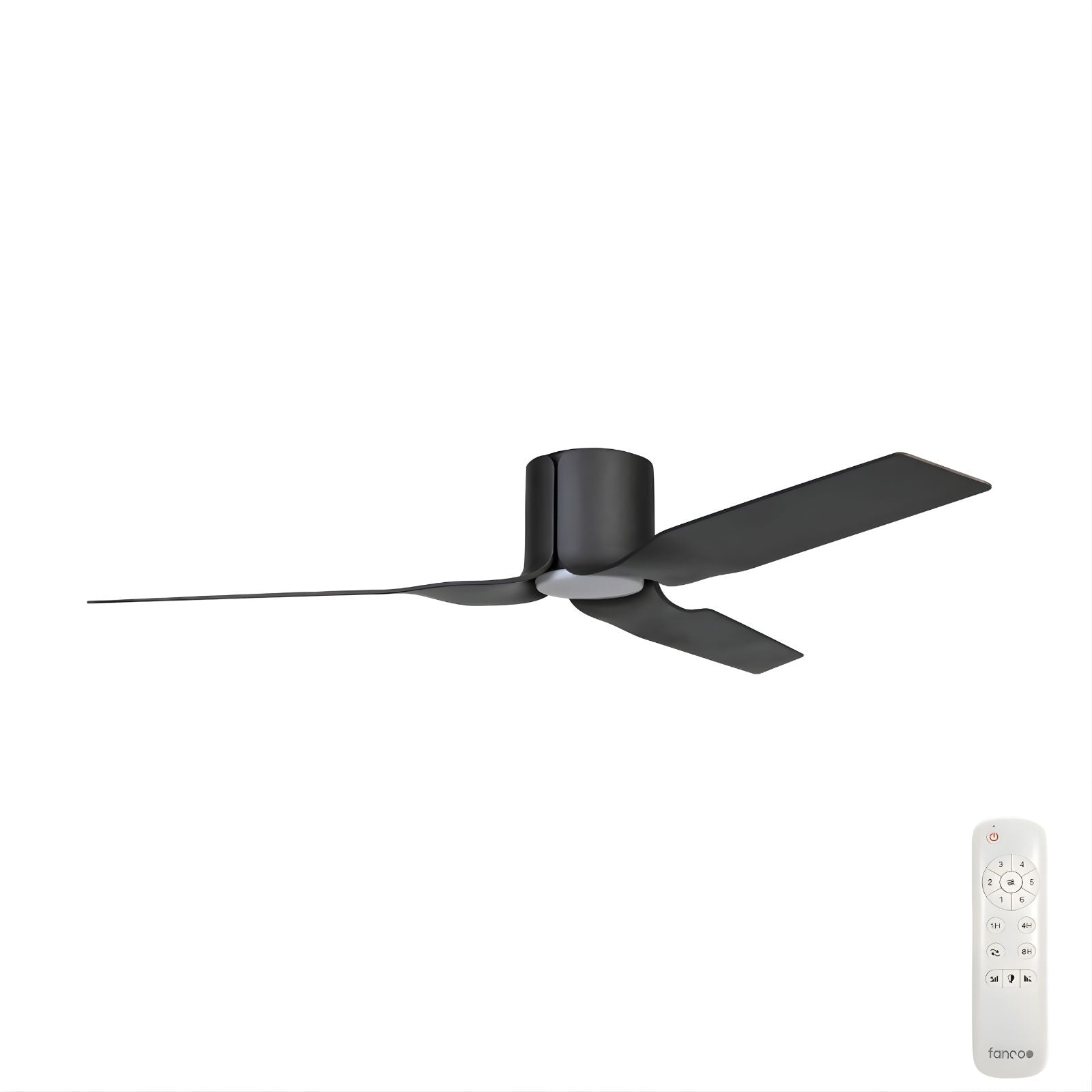 Set Fanco Flow 52'' (132cm) DC Ceiling Fan with LED Light - Black KF0151/202A - The Blue Space
