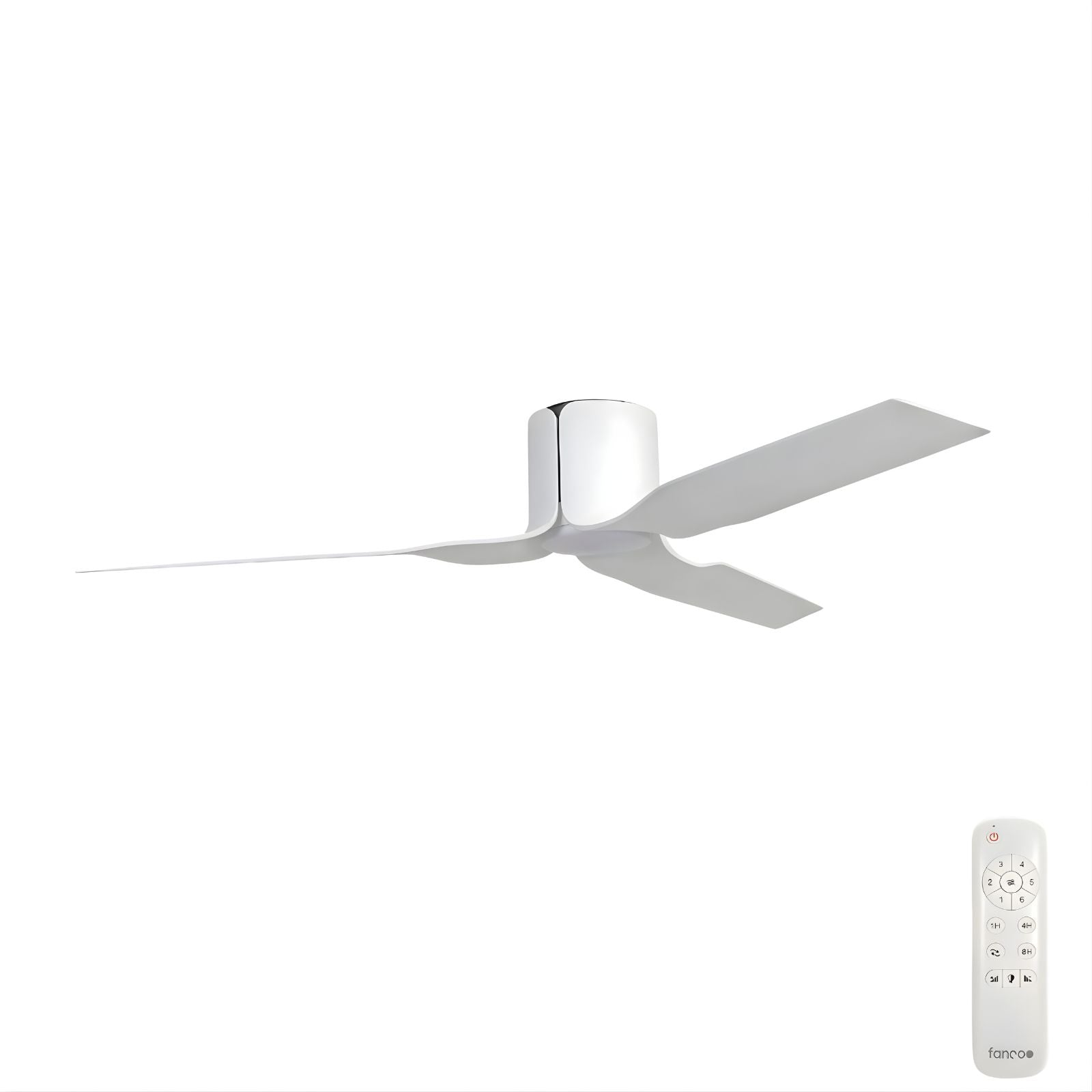 Set Fanco Flow 52'' (132cm) DC Ceiling Fan with LED Light - White KF0151/101A - The Blue Space