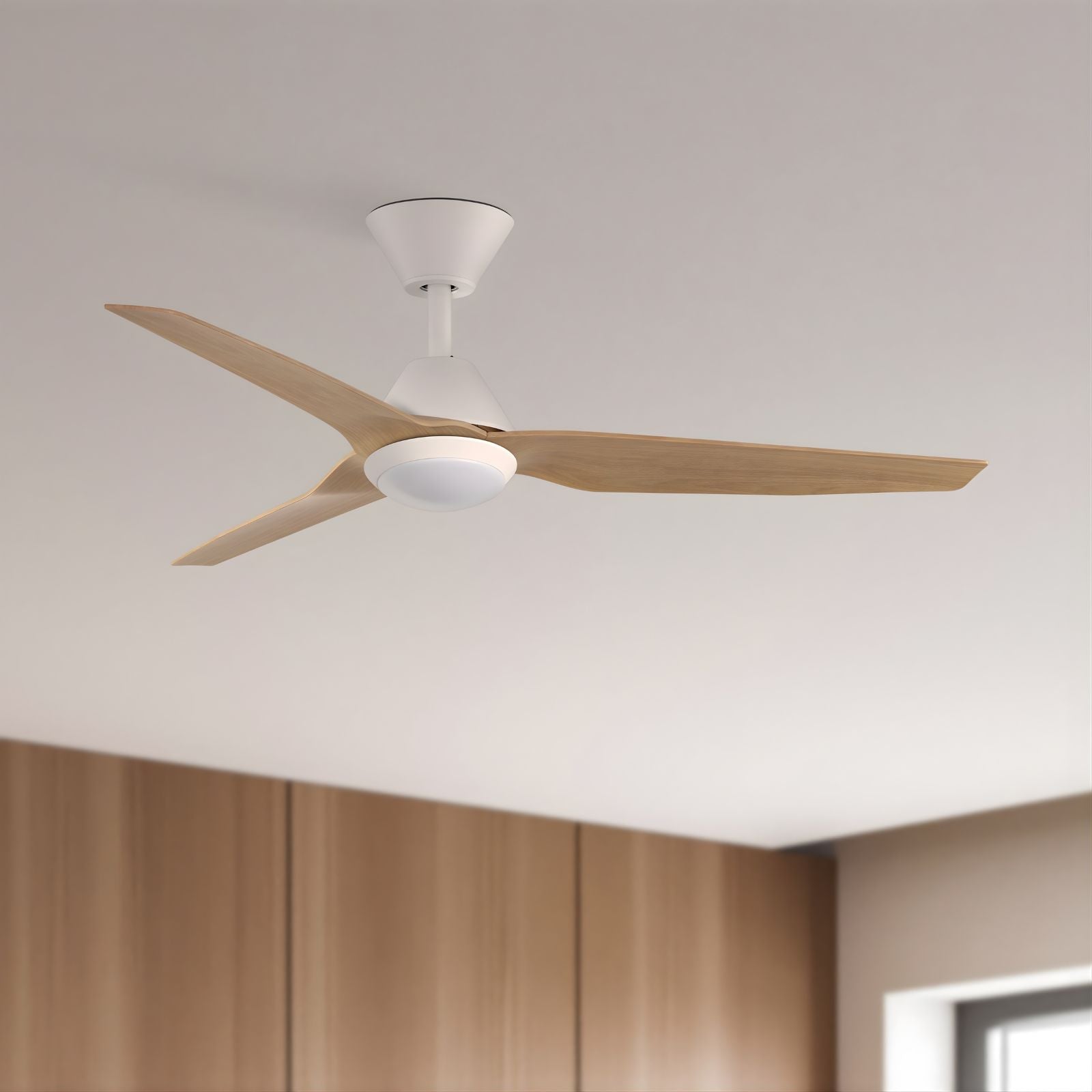 Lifestyle Fanco Infinity-iD 48'' (122cm) DC Ceiling Fan with LED Light - White and Beechwood F8001/121B - The Blue Space