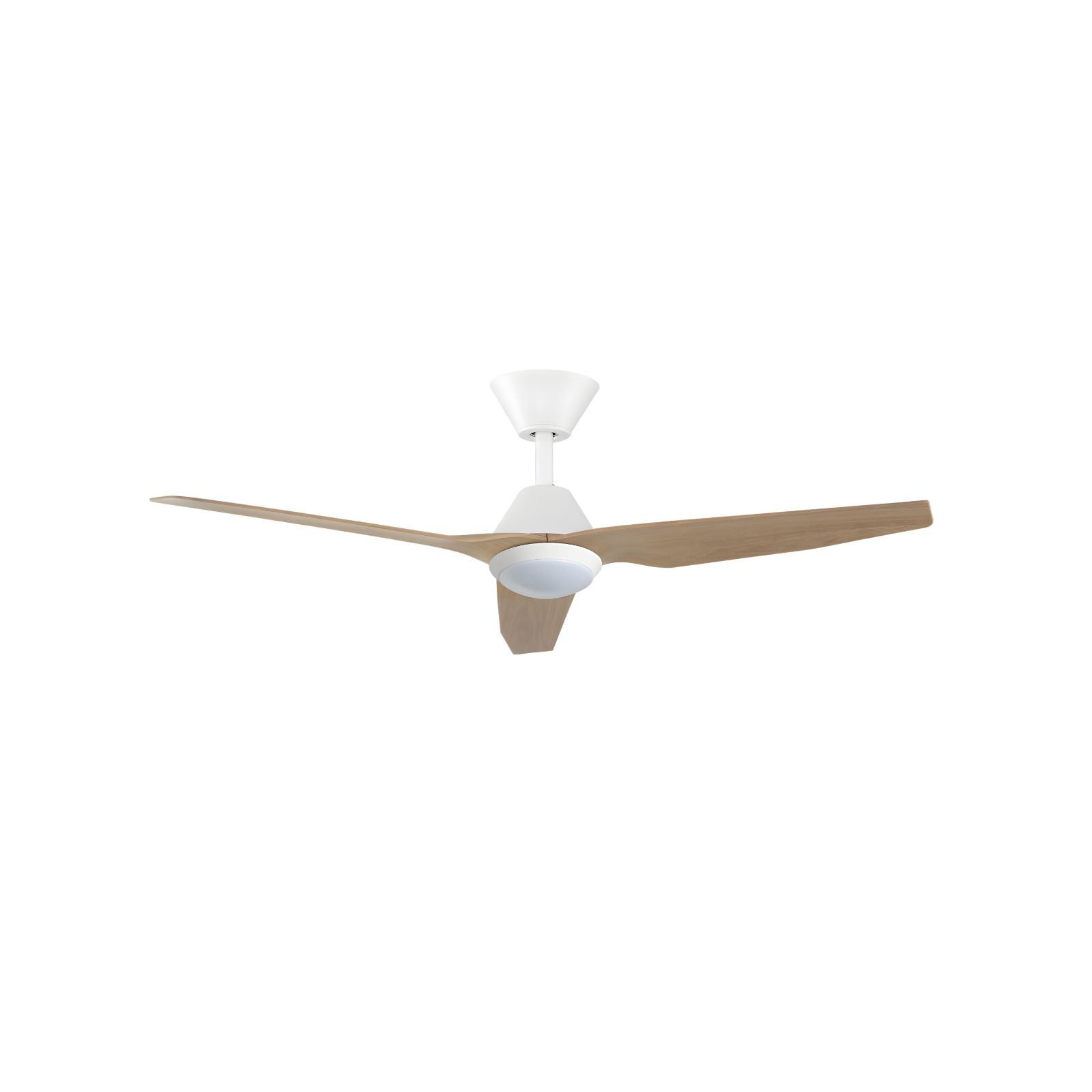 Side Fanco Infinity-iD 48'' (122cm) DC Ceiling Fan with LED Light - White and Beechwood F8001/121B - The Blue Space