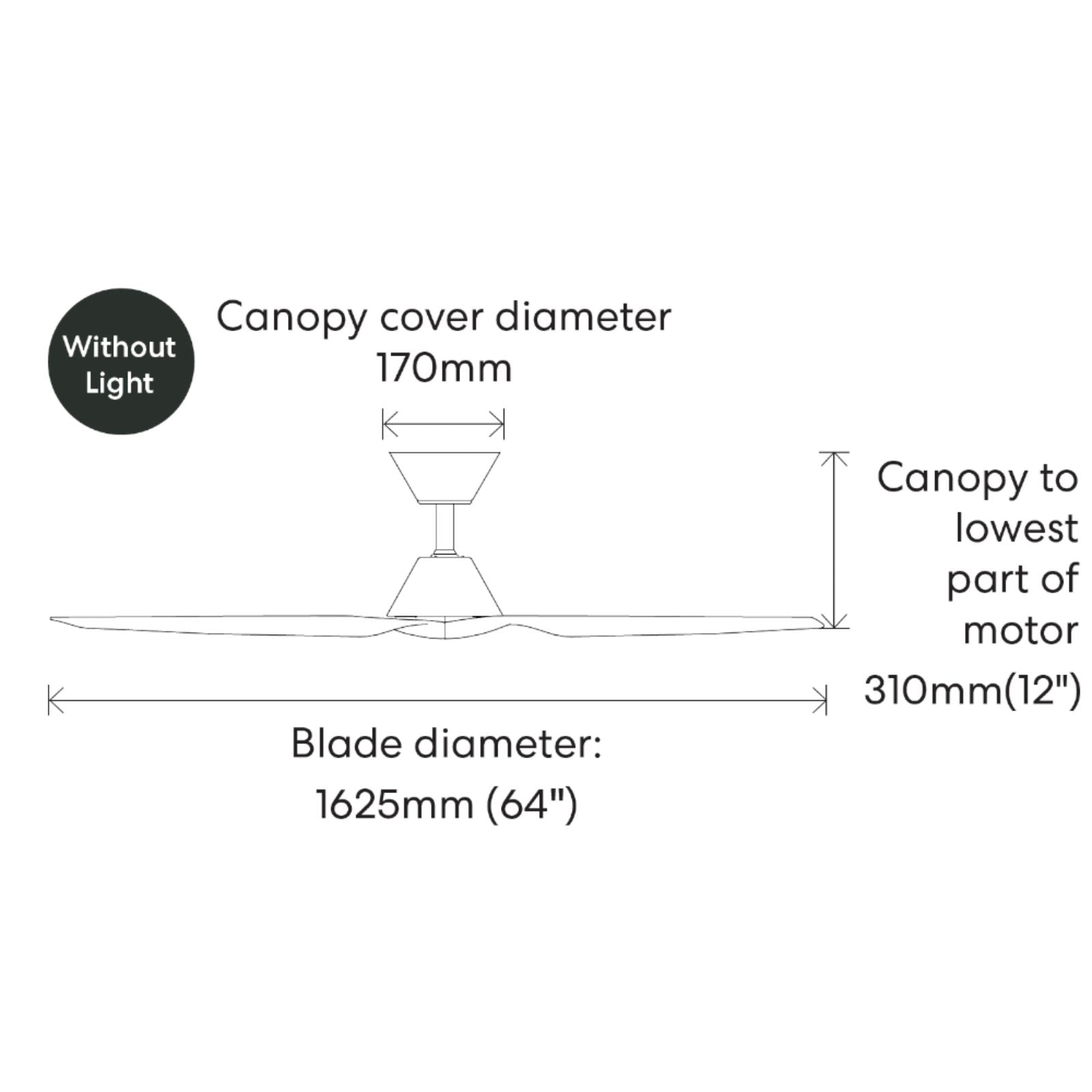 Dimension Fanco Infinity-iD 64'' (163cm) DC Ceiling Fan - Black KF8040/202B - The Blue Space