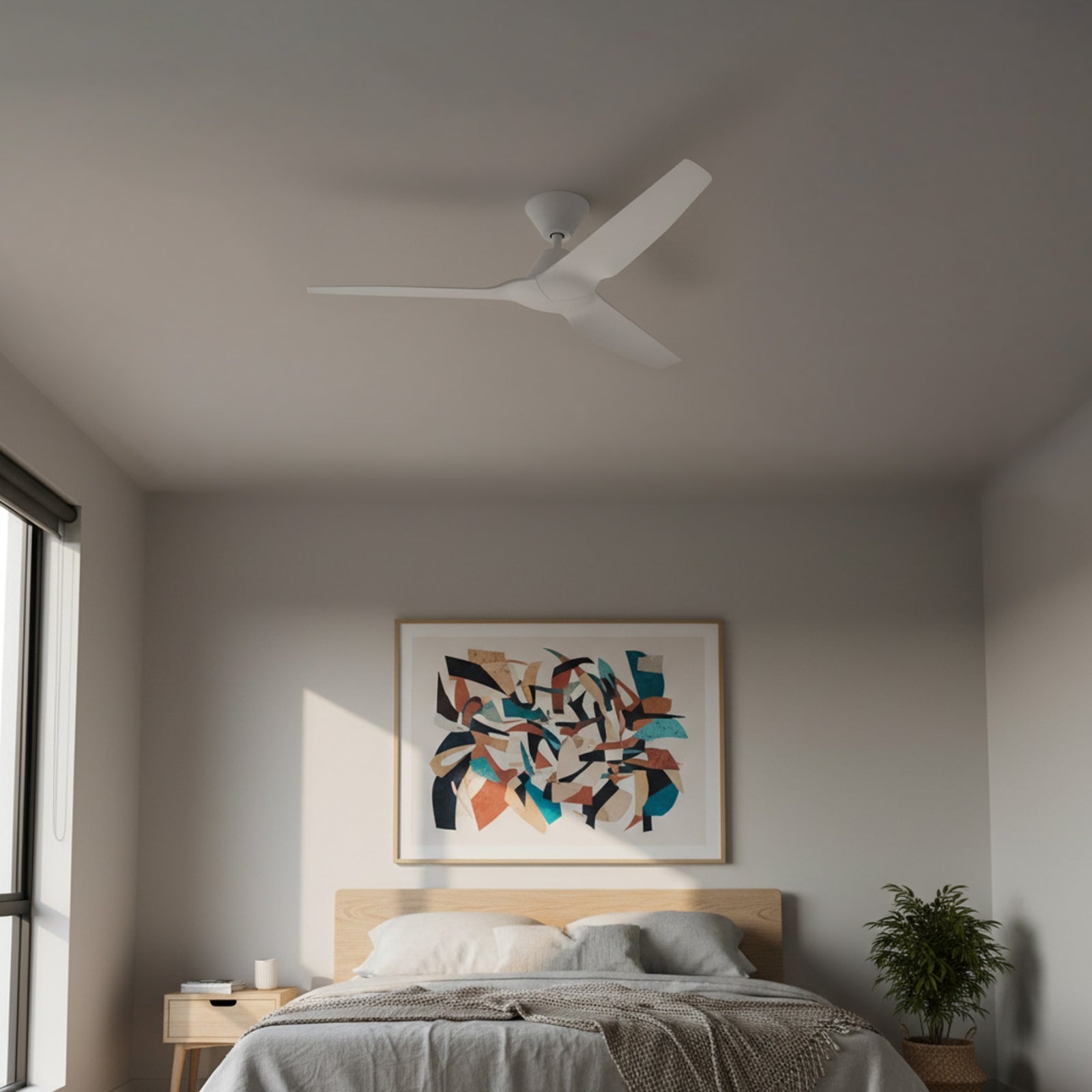 Bedroom Fanco Infinity-iD v3 48'' (122cm) DC Ceiling Fan White F8000/101C - The Blue Space