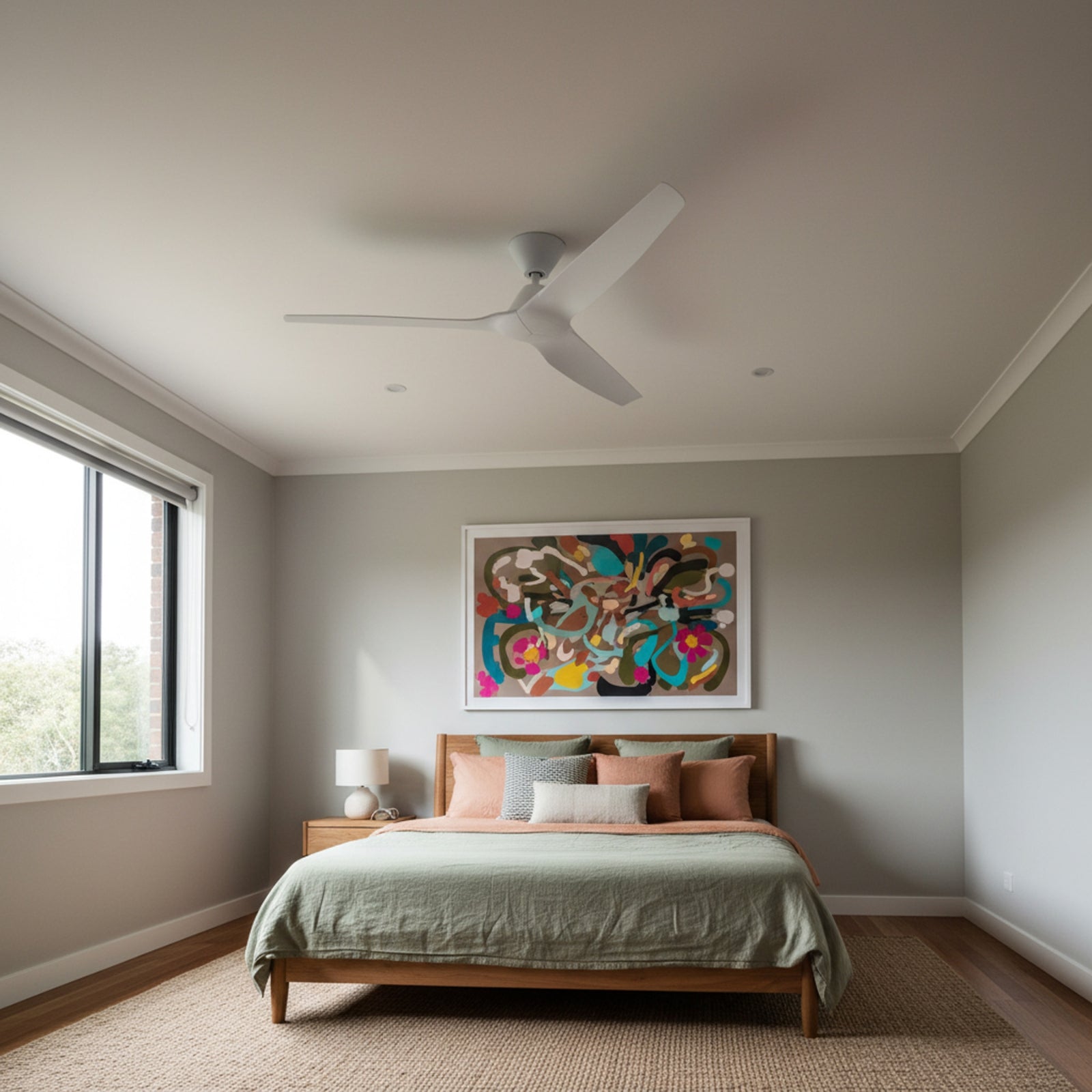 Bedroom Fanco Infinity-iD v3 54'' (137cm) DC Ceiling Fan White F8030/101C - The Blue Space