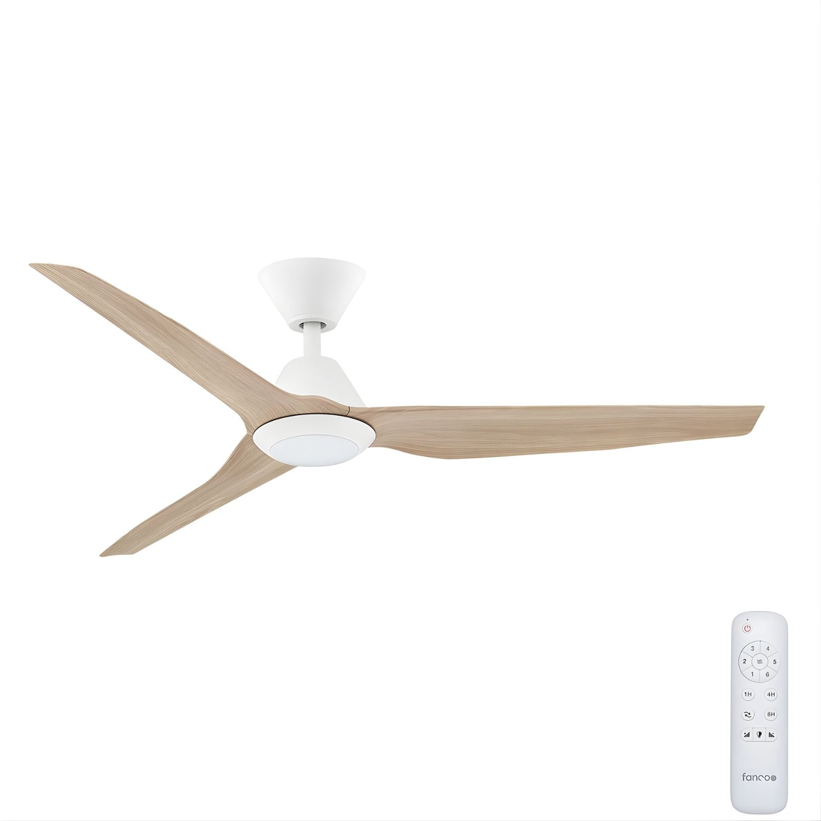 Fanco Infinity-iD v3 54'' (137cm) DC Ceiling Fan with LED Light White and Beechwood F8031/121C - The Blue Space