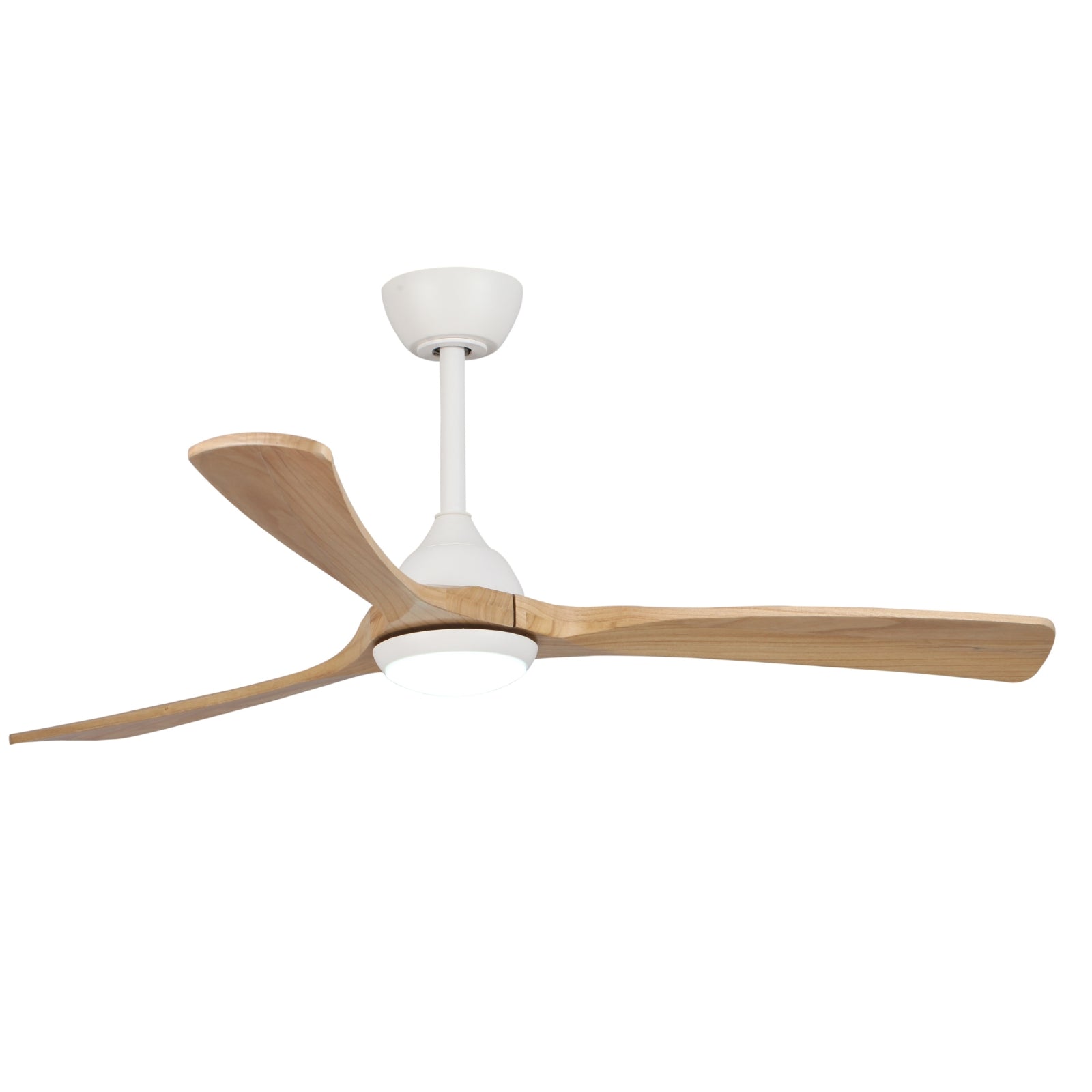 Side View Fanco Sanctuary 52'' (132cm) DC Ceiling Fan with LED Light - White and Natural F6001/119A - The Blue Space