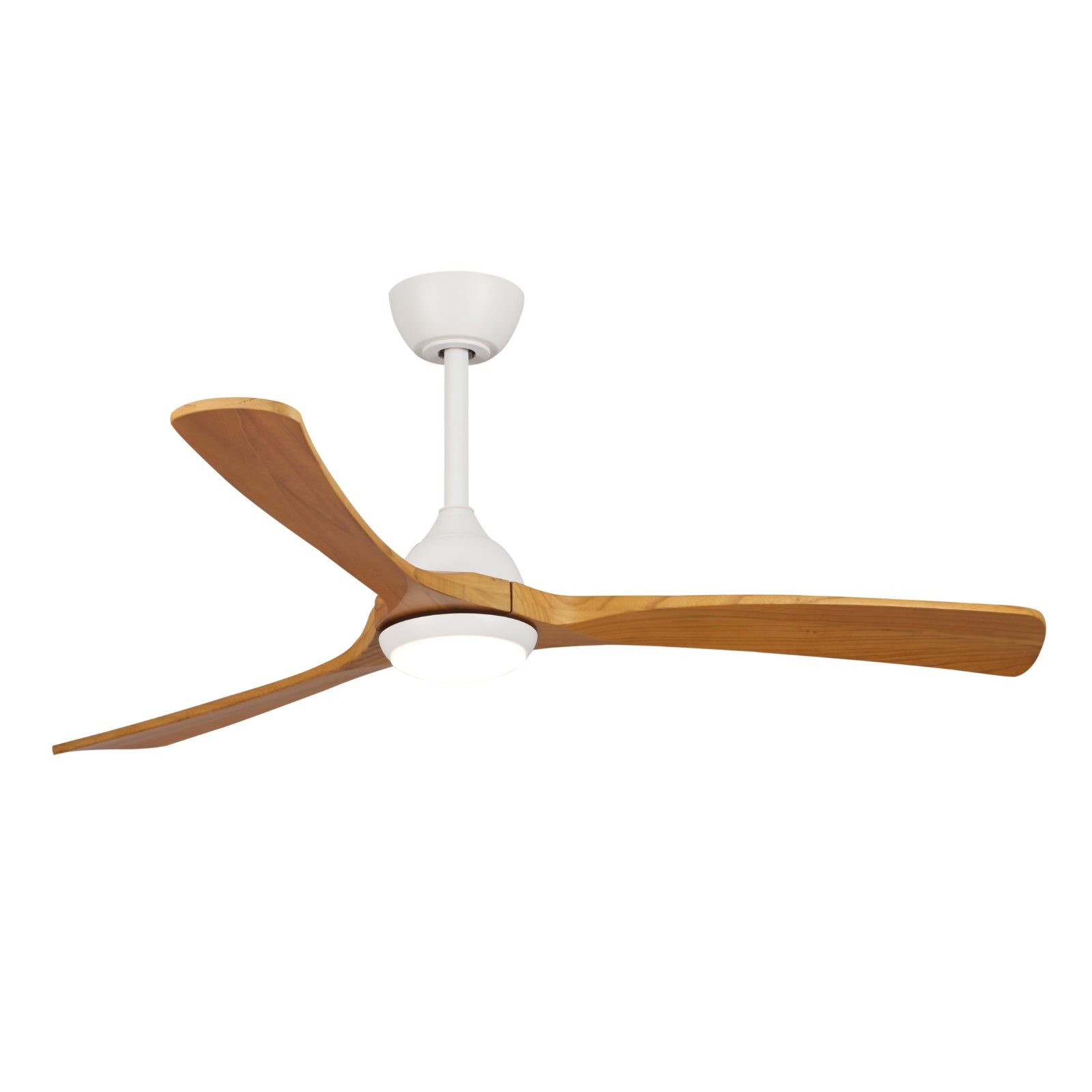 Side View Fanco Sanctuary 52'' (132cm) DC Ceiling Fan with LED Light - White and Teak F6001/118A - The Blue Space