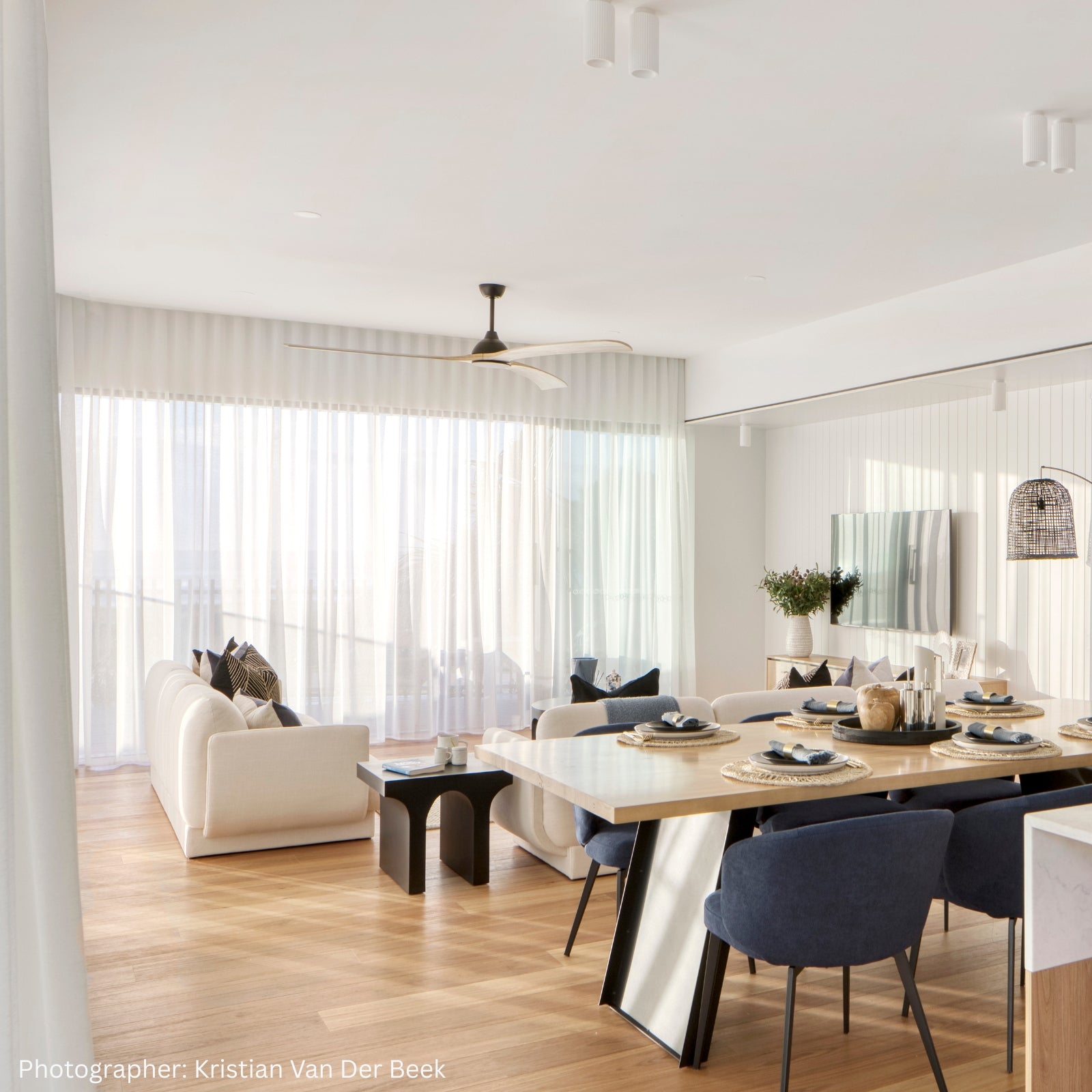 Living Room Fanco Sanctuary 70'' (178cm) DC Ceiling Fan - Black and Natural KF6010/219A - The Blue Space