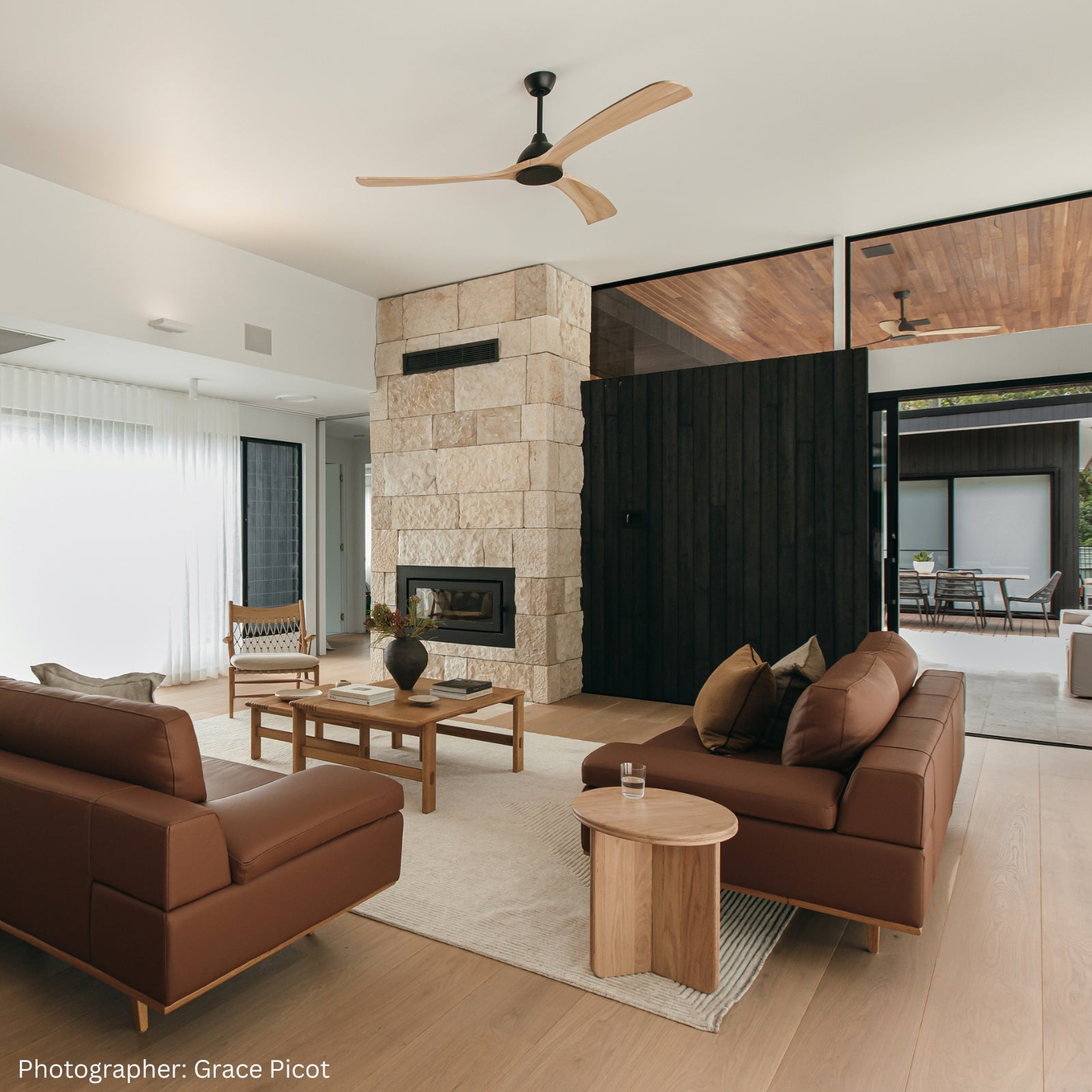 Lifestyle Fanco Sanctuary 70'' (178cm) DC Ceiling Fan - Black and Natural KF6010/219A - The Blue Space